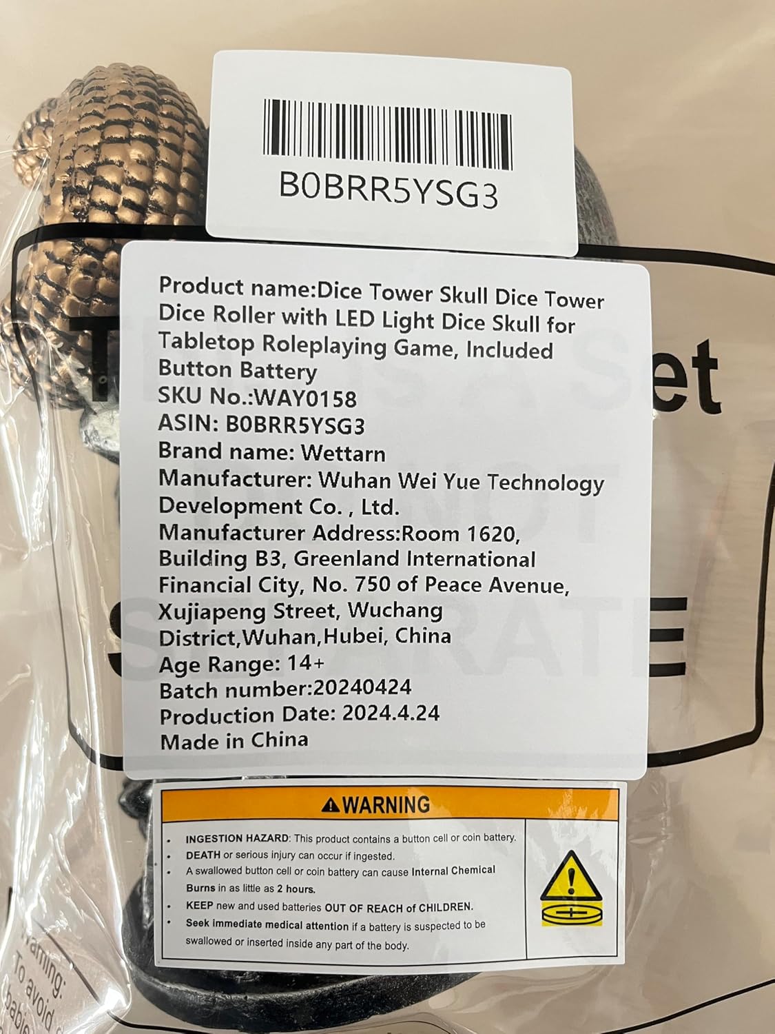 Dice Tower Skull Dice Tower Dice Roller with LED Light Dice Skull for Tabletop Roleplaying Game, Included Button Battery