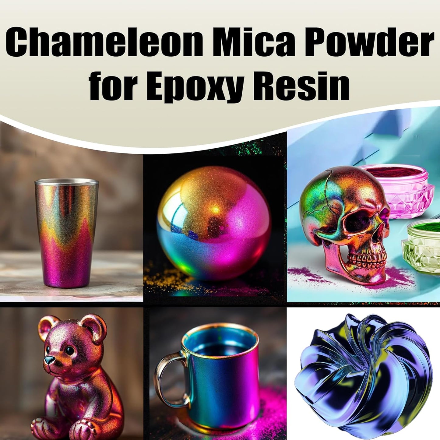 Chameleon Mica Powder, 28 Jars of Color Shift Mica Powder Set - Color Shifting Mica for Epoxy Resin, Tumbler - Chrome Pigment for Nails, Painting, Slime - Chameleon Pigment - Holographic Mica Powder