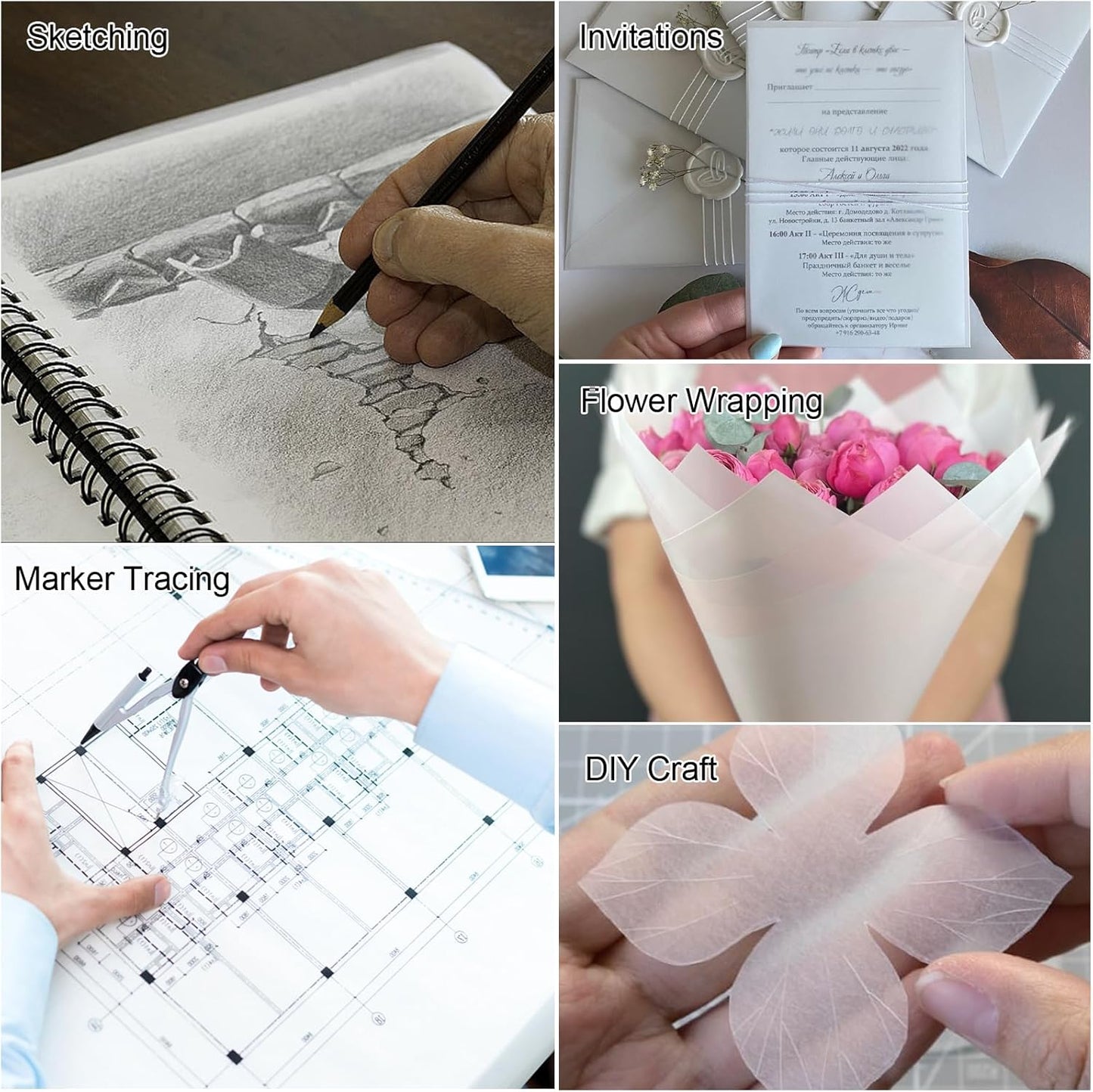 120 Sheets Tracing Paper for Drawing, 8.5”x 11” Trace Paper, Translucent Vellum Paper Tracing Paper Pad, Tracing Pad for Sketching, Preliminary Drawing, Overlaying Images Tracing