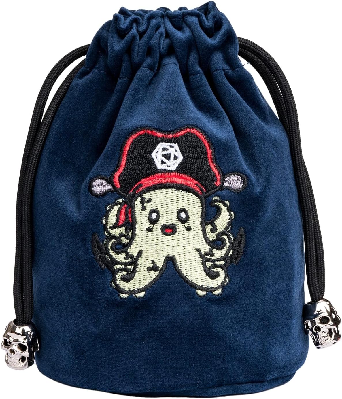 Large DND Dice Bag Velvet Storage Bag with Cartoon Octopus Pattern for D&D Role Playing Games Tabletop Games - Capacity 100+ Polyhedral Dice