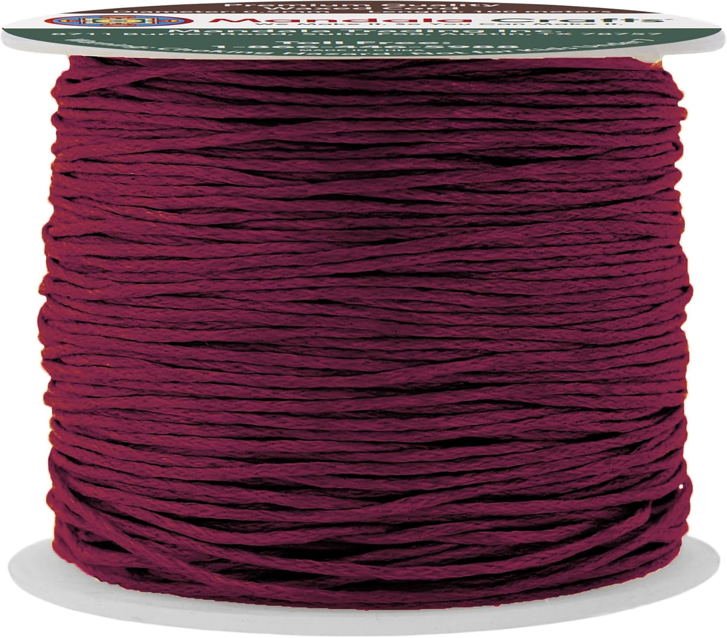 Mandala Crafts 0.5mm 109 Yards Maroon Cotton Waxed Cord for Jewelry Making Bracelet Cord Waxed String - Beading String Thread Jewelry Cords for Necklaces String