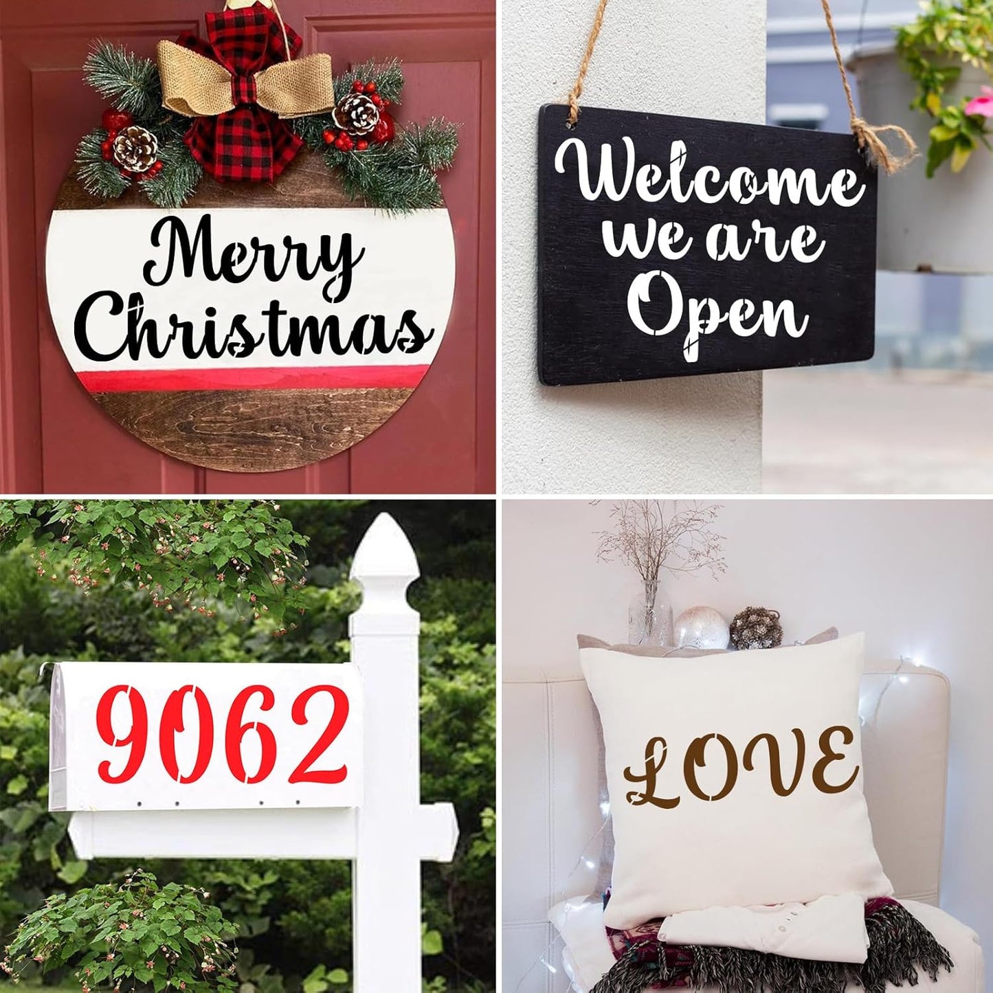 BAMIDELE 1.5 Inch Alphabet Letter Stencils for Painting, 66 Pcs Reusable Plastic Calligraphy Letter Stencils and Numbers Template Kit for Painting on Wood, Chalkboard, Fabric, Door Porch, Wall Art