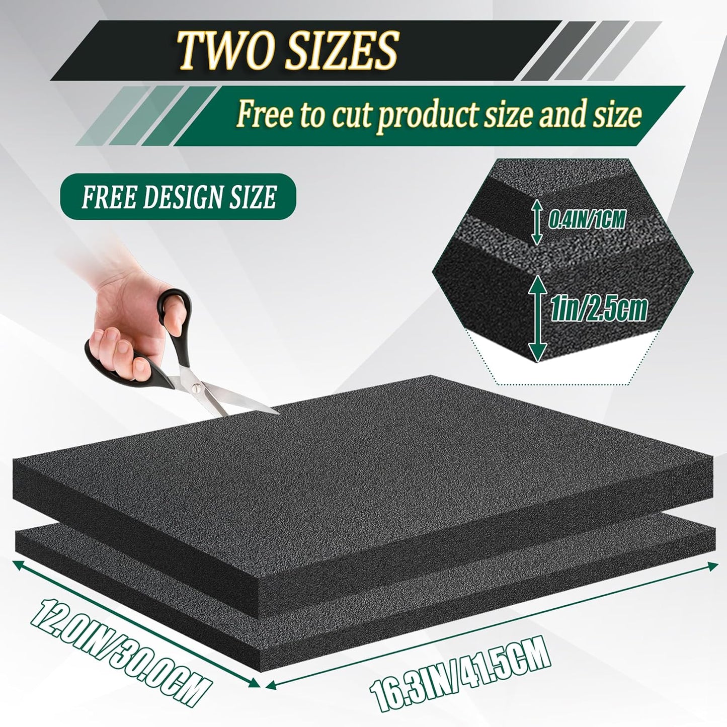 8 Pack Polyethylene Foam Pads for Packing Foam Sheets 2 Size Cuttable High Density Cushioning Inserts Protective Foam for Packing Cases and Crafts- 16" X 12" X (0.4" and 1")