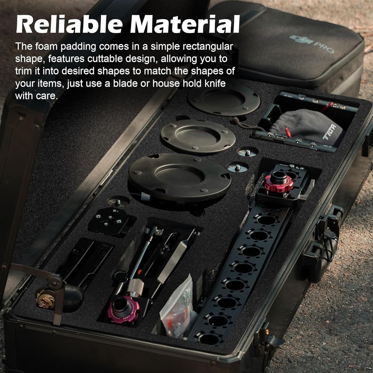 DECOHS 6 PCS Polyurethane Foam Sheet-16x12x1 Inch Cuttable Foam Inserts for Cases-Packing Foam Pads for Toolbox Camera Storage and Crafts