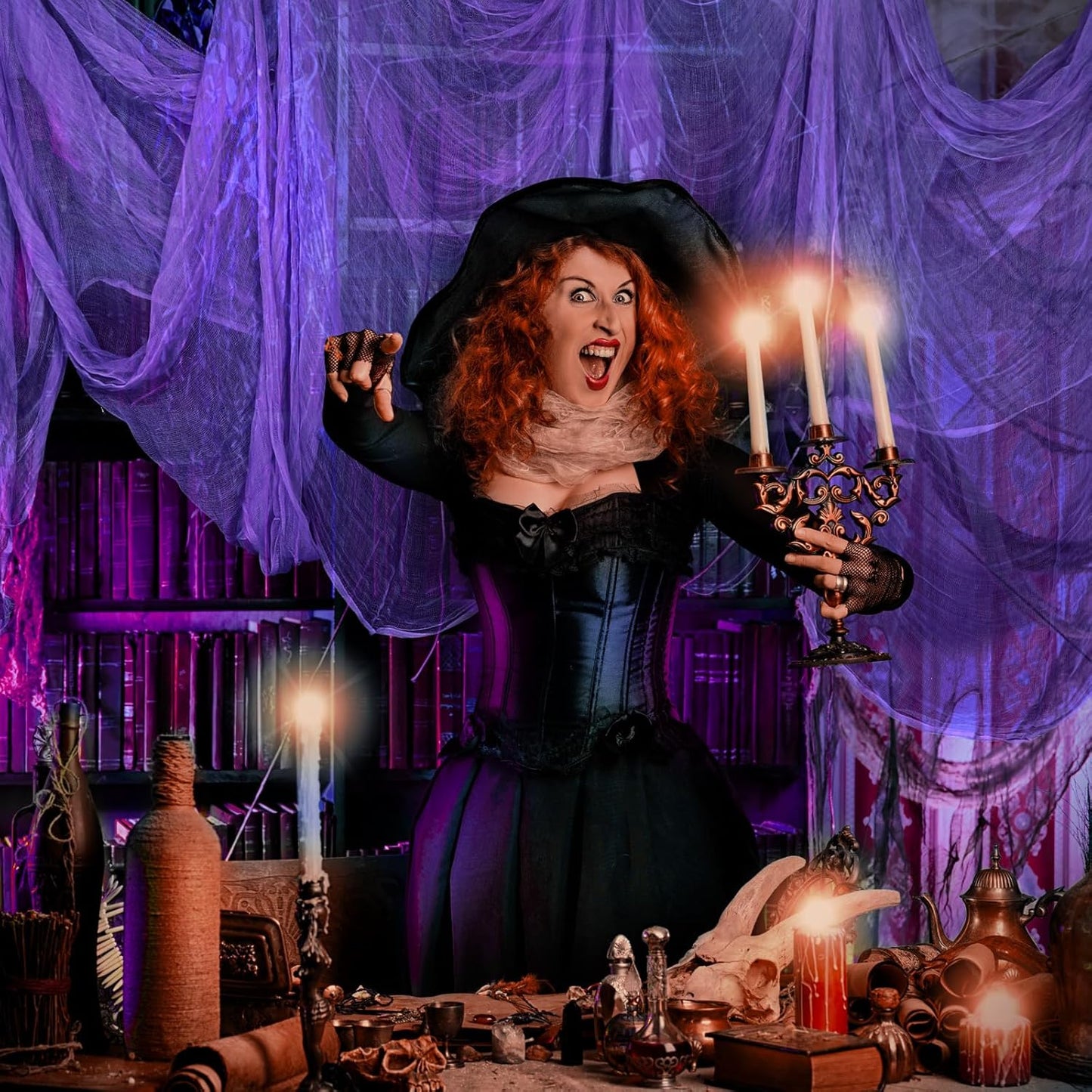 Boao Halloween Cheese cloth 39.37 x 393.7 Inch Purple Cheesecloth Roll for Crafts Large Cotton Muslin Gauze Fabric for Halloween Outdoor & Indoor Spooky Decoration