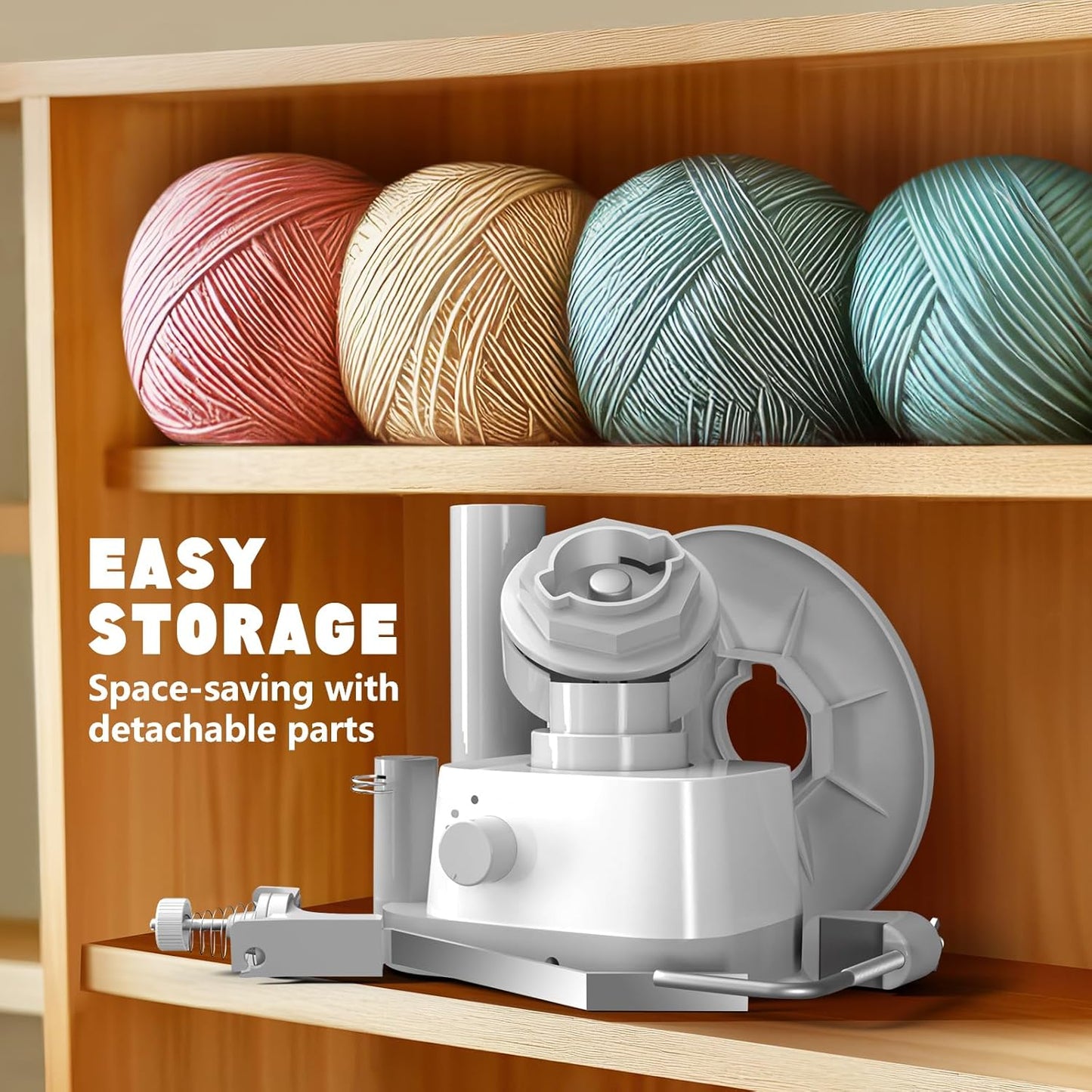 Yarn Winder, Electric Yarn Ball Winder for Crocheting, Efficiently Cake with Strong Tension Adjustable Speed Up to 13 oz, Automatic Spinner Wool for Knitting Enthusiast (Grey)