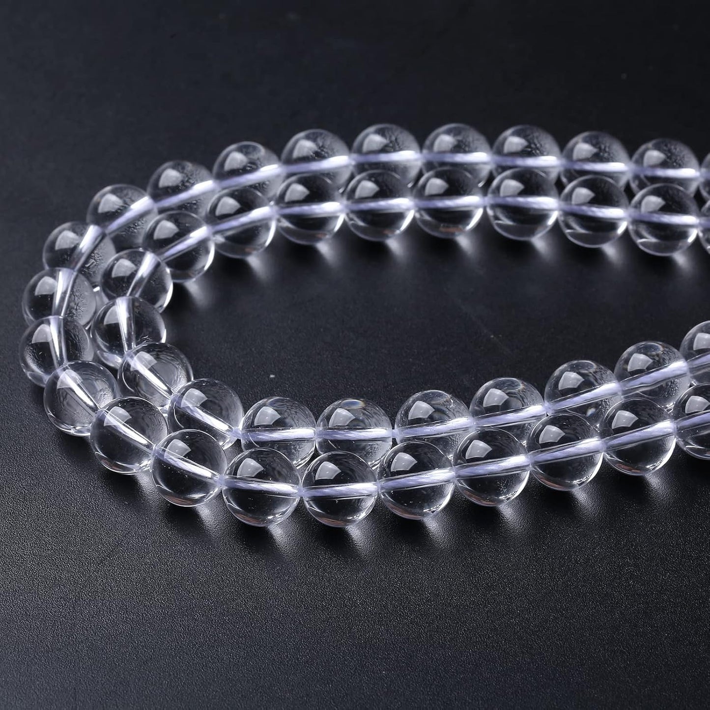 AAAAA Natural Clear White Crystal Quartz Beads Round Loose Spacer Beads for Jewelry Making DIY Bracelets Crystal Energy Healing Power Stone 36pcs 10mm 15 Inch