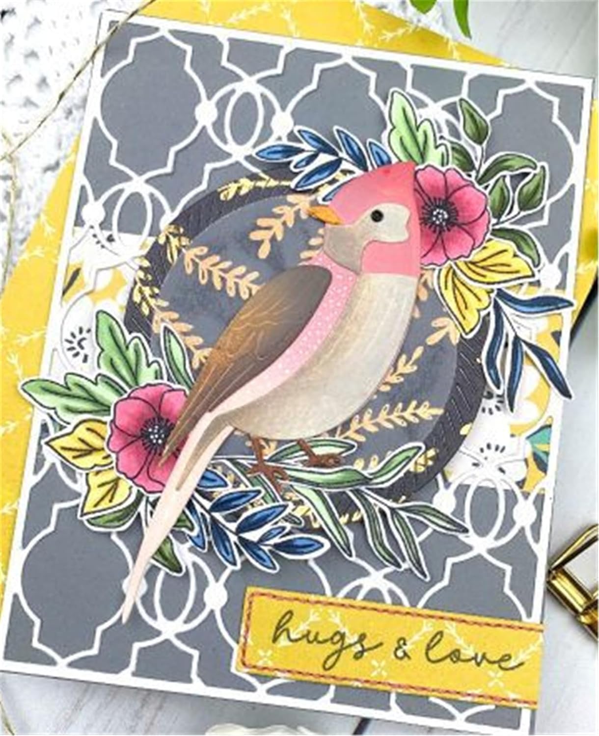 Cutting Dies Metal Stencils Scrapbooking Tools Flowers Lace Frame DIY Embossing Template for Paper Card Making Album Arts Crafts Supplies (Lantern Lace-14.4x11.2cm)