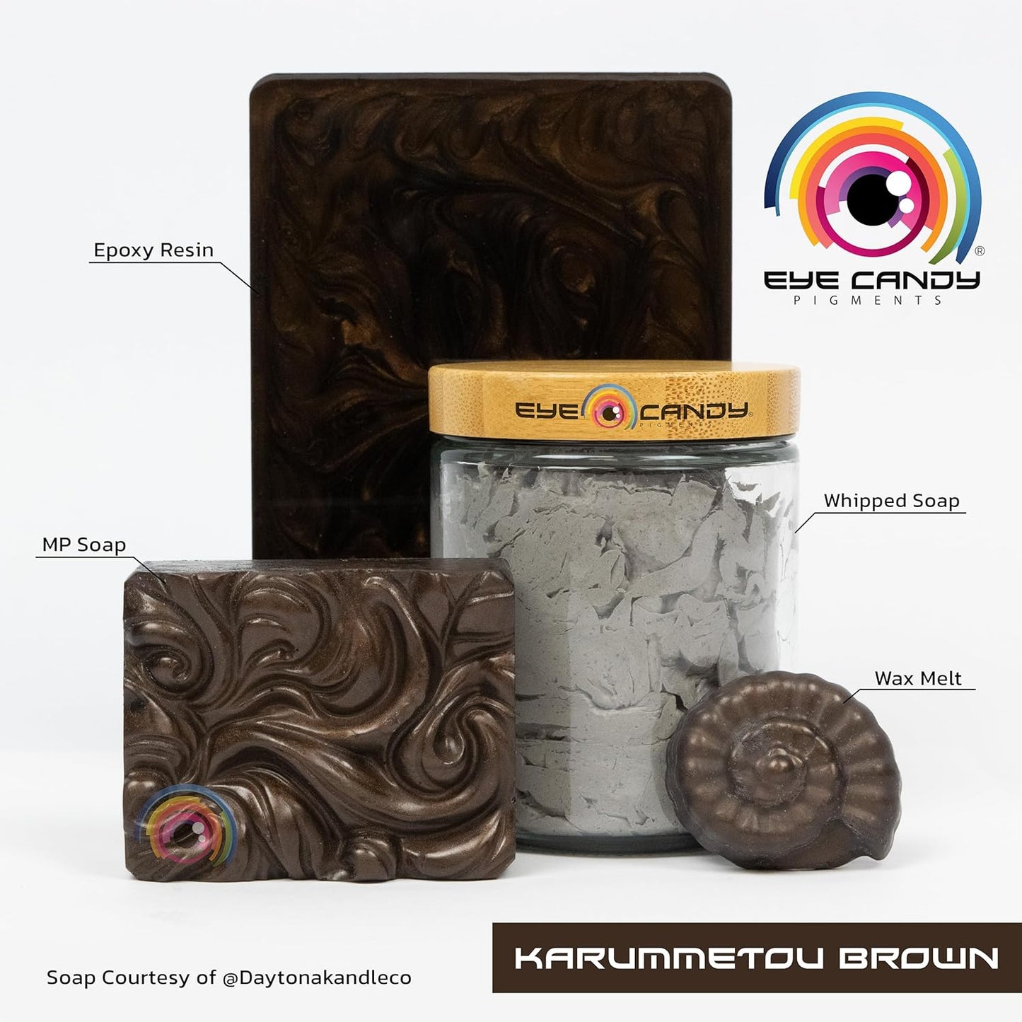 Eye Candy Pigments Premium Brown Mica Powder - Karummetou Brown (25gr) - for Epoxy, Resin, Soap, Paint, Woodworking, Acrylic Pouring, Bath Bombs, Fishing Lures - DIY Arts and Crafts Additive