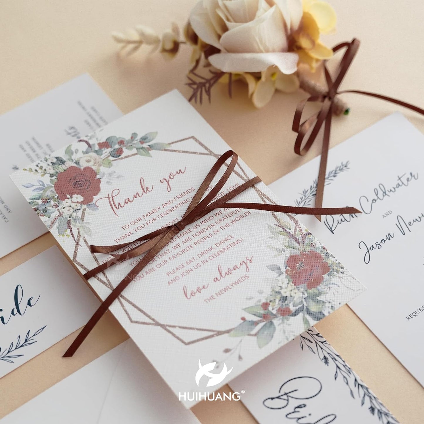 HUIHUANG Solid Color Satin Ribbon 1/8 inch x 100 Yards Roll Ribbon for Crafts (Brown)