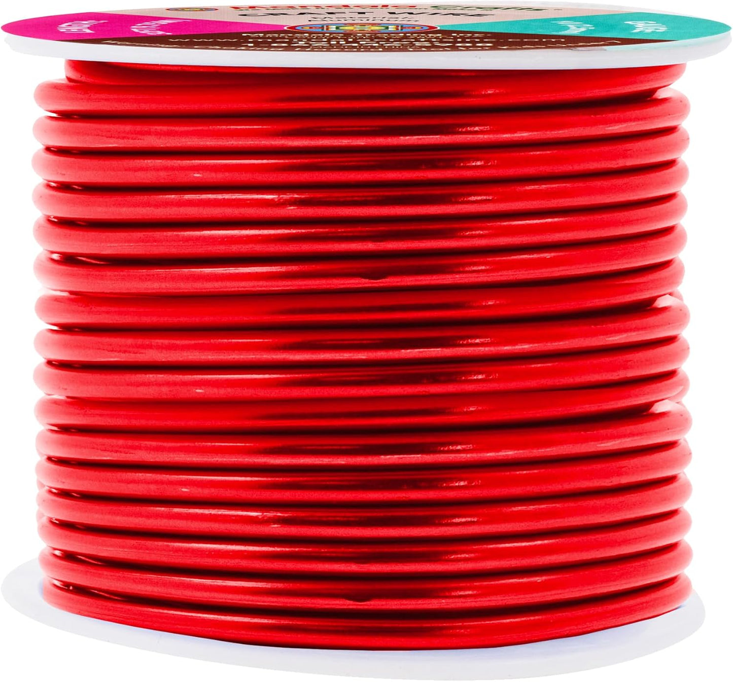 Mandala Crafts 10 Gauge Anodized Aluminum Craft Wire for Jewelry Making - 32 FT Colored Flexible Red Wire - Bendable for Bonsai Armature Crafting Sculpting