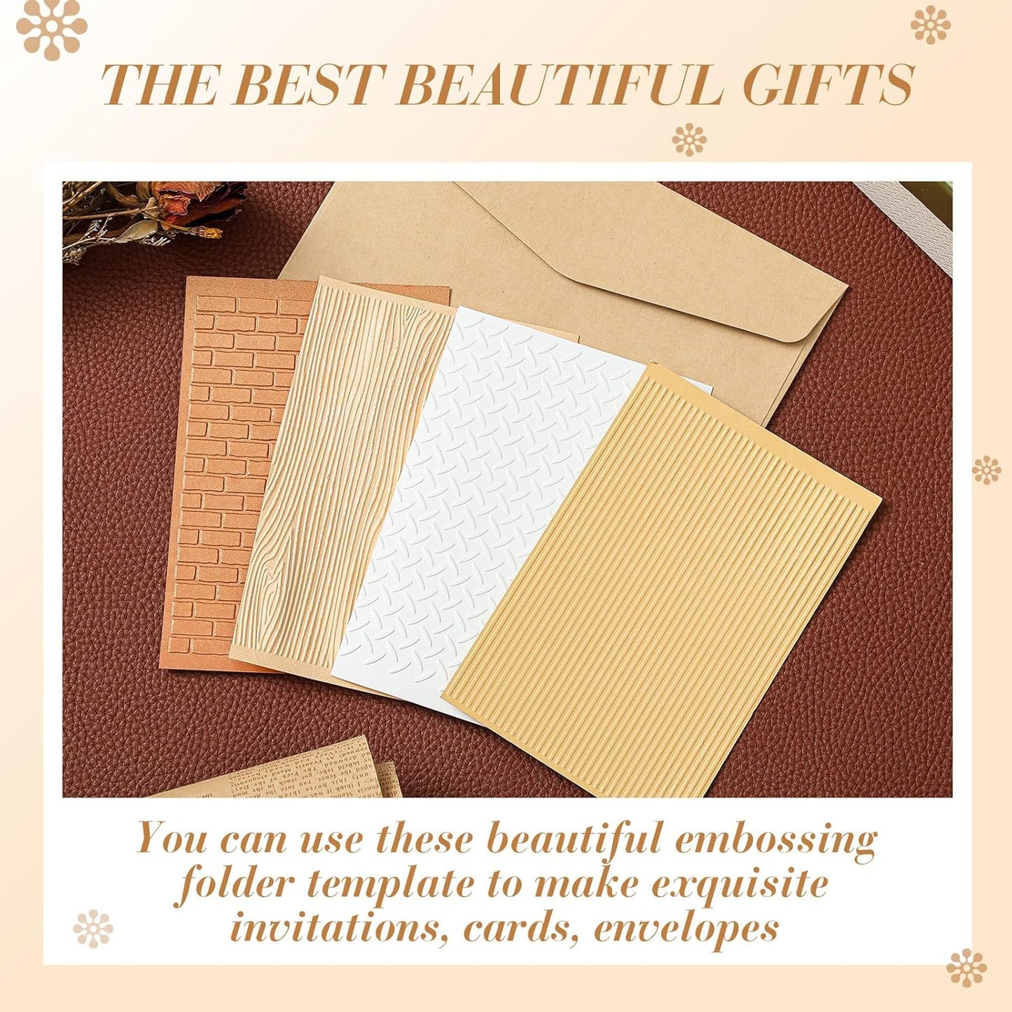 Geiserailie 8 Pcs Embossing Folders Embossing Machine Template Paper Card Folders for Christmas Card Making DIY Flower Scrapbook Photo Album Craft Decoration 5.9 x 4.1 Inch (Vintage Style)
