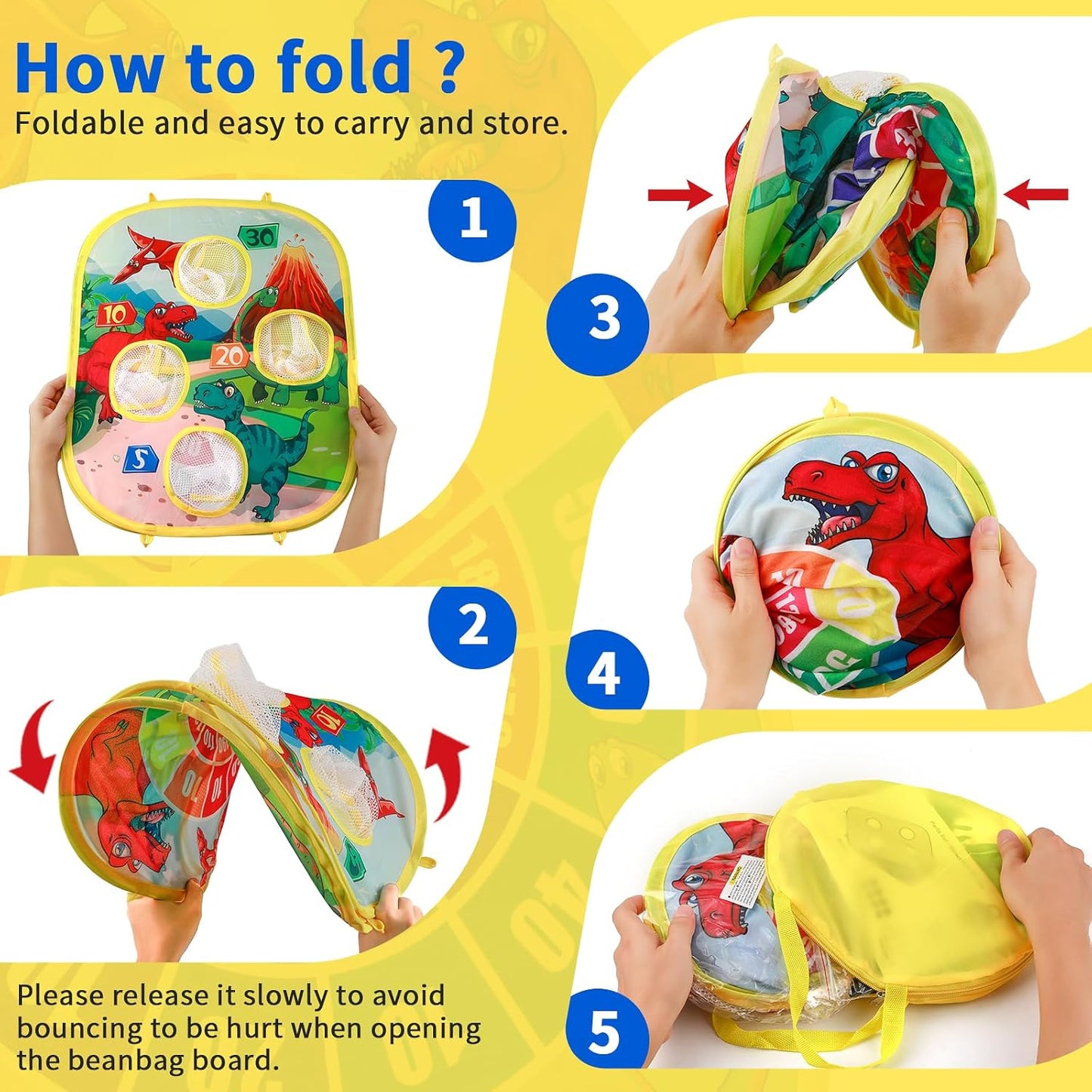 Bean Bag Toss Game Toy Indoor and Outdoor Toys for Kids Toddlers Dinosaur Toys Family Party Carnival Games for Boys and Girls 3 4 5 6 7 8 9 Year Old Birthday Gifts Outside Backyard Beach Lawn Games