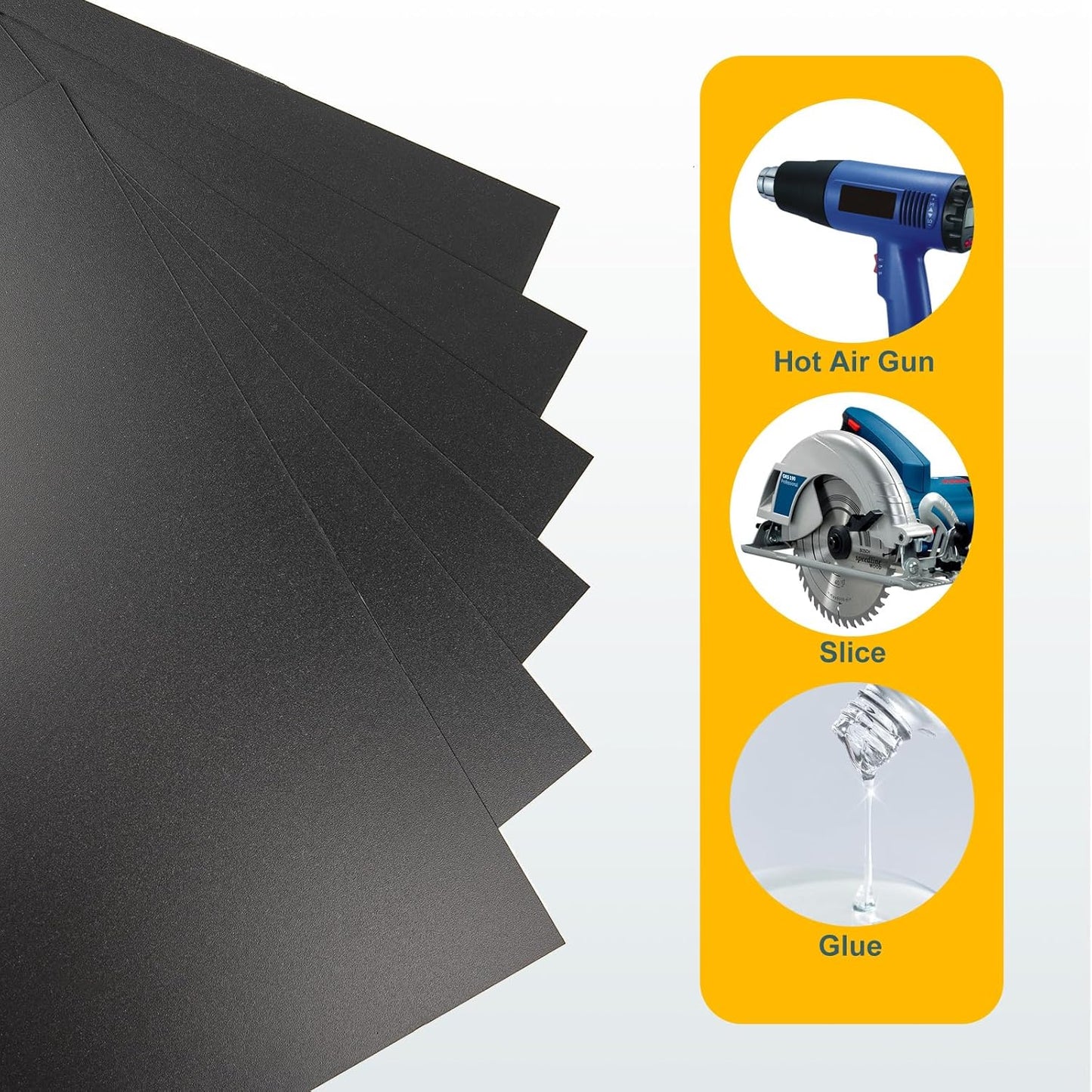 6 Pack Black Plastic Sheet 8x12x0.04 in Flexible High Tensile Plastic Sheets Black Plastic Panel for DIY Materials Handicrafts Home Decoration