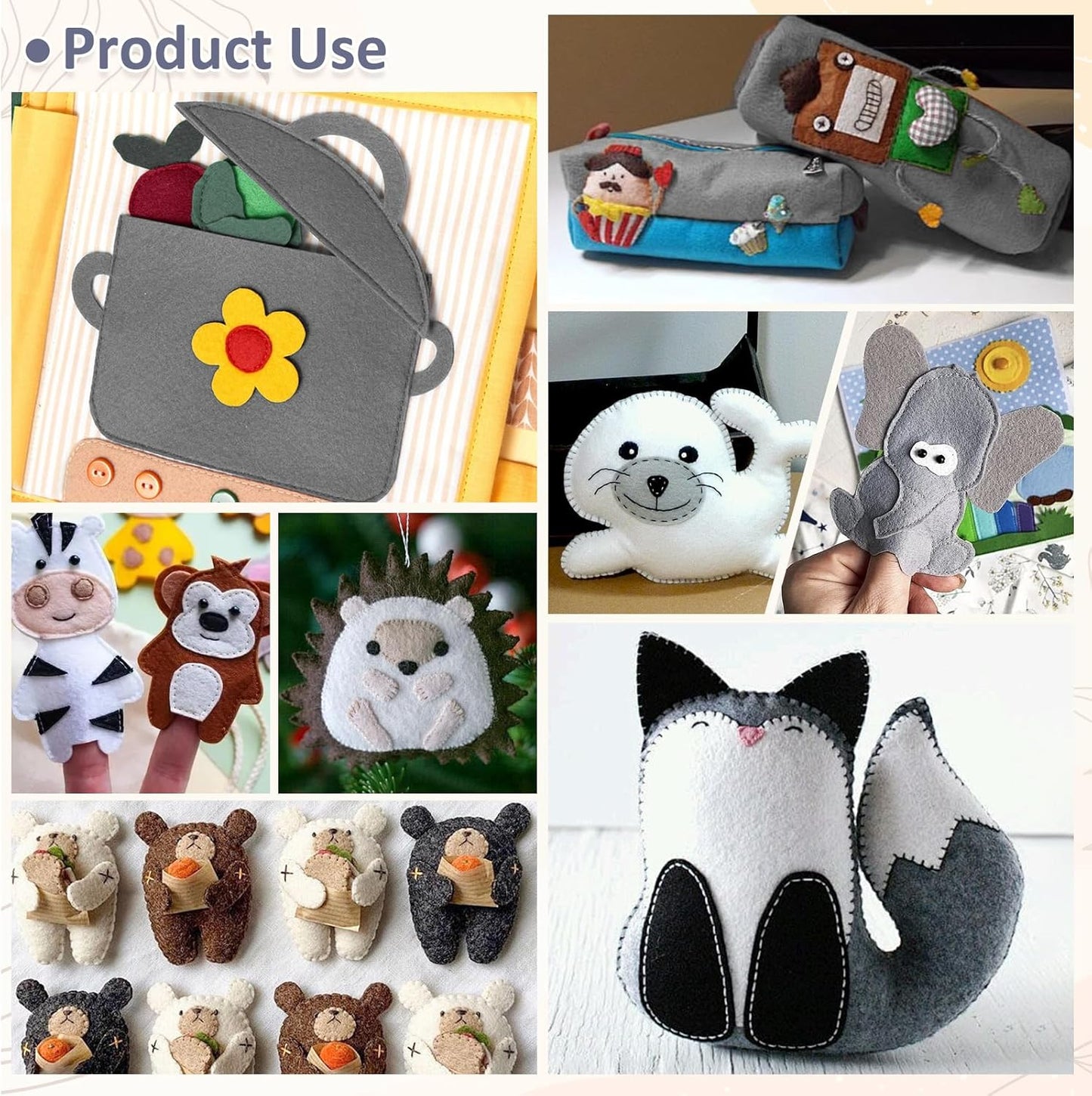 XSEINO 13 Rolls 8"x35" 1.4mm Thick Soft Felt Fabric Sheet 13 Assorted Gray Series Colors Felt Pack Pastel Felt Sheets for DIY Craft Sewing Squares Nonwoven Patchwork