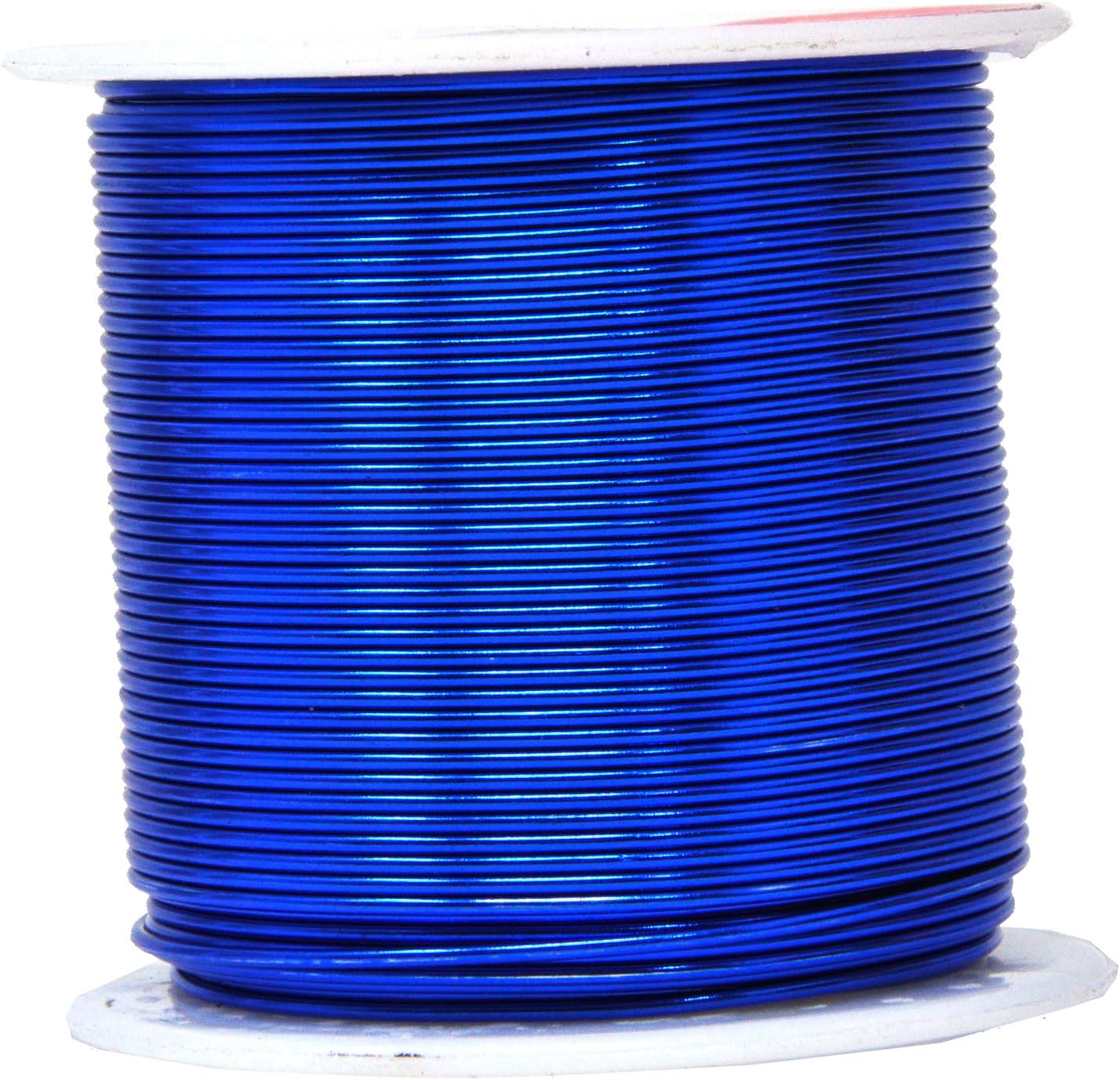 Mandala Crafts 18 Gauge Anodized Aluminum Craft Wire for Jewelry Making - 450 FT Colored Flexible Silver Copper True Blue Pink Ice Blue Green Wire - Bendable for Bonsai Armature Crafting Sculpting