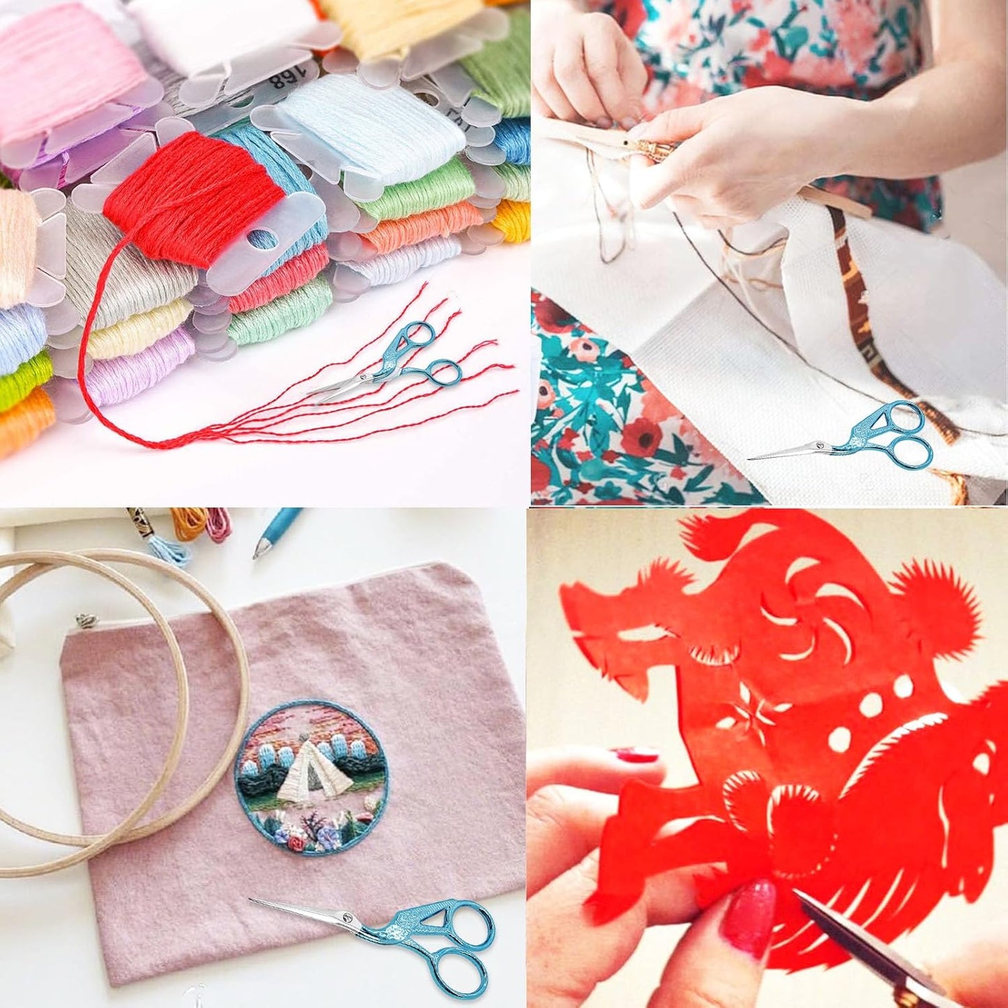 BIHRTC 4.5Inch Small Craft Scissor Stainless Steel Sharp Tip Scissors with Leather Protect Cover Knitting Scissors for Embroidery Craft Needle Work Art Work Handcraft Threading