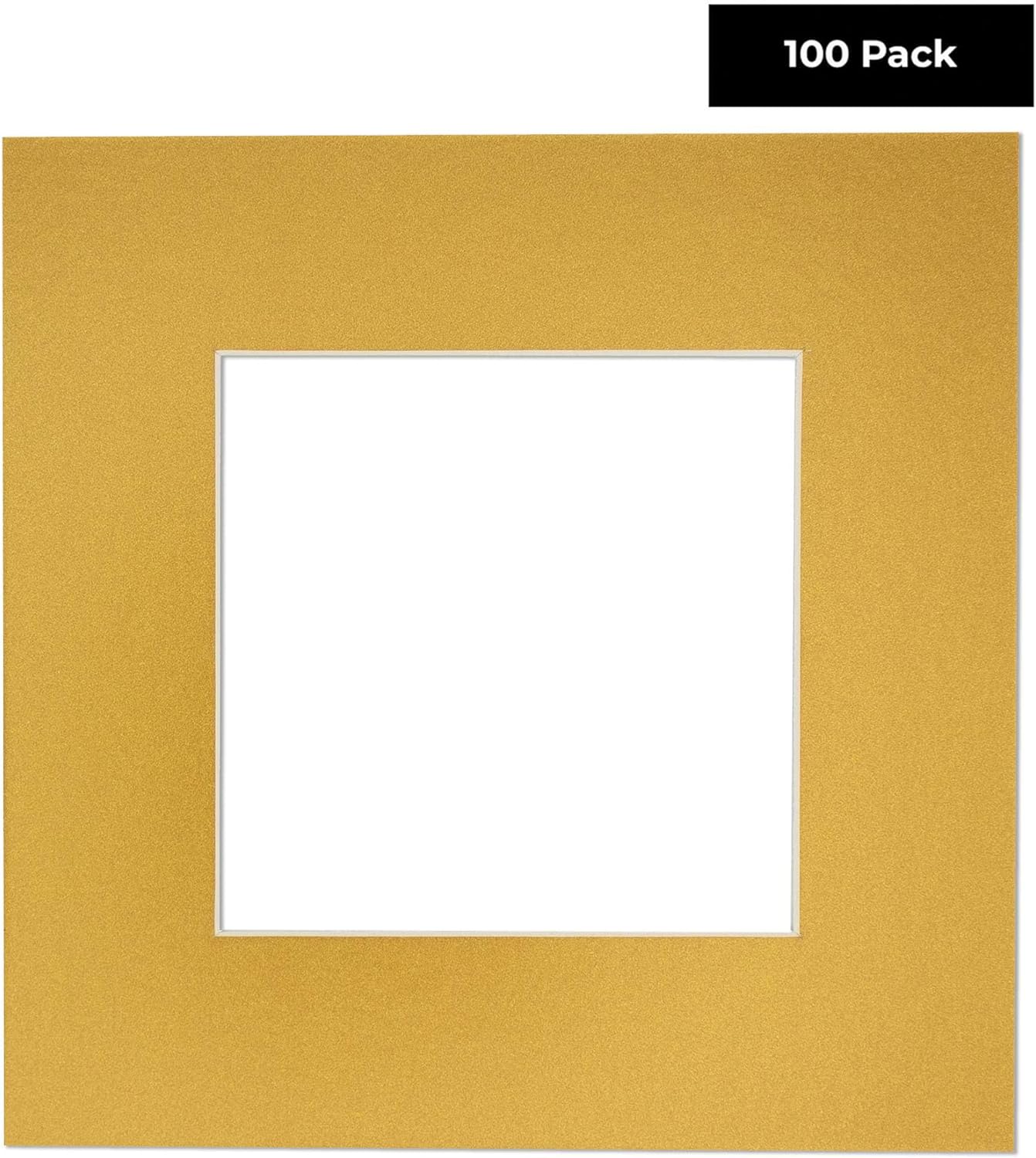 11x14 Mat for 8.5x11 Photo - Precut Metallic Gold Picture Matboard for Frames Measuring 11 x 14 Inches - Bevel Cut Matte to Display Art Measuring 8.5 x 11 Inches - Acid Free Pack of 100 MATS