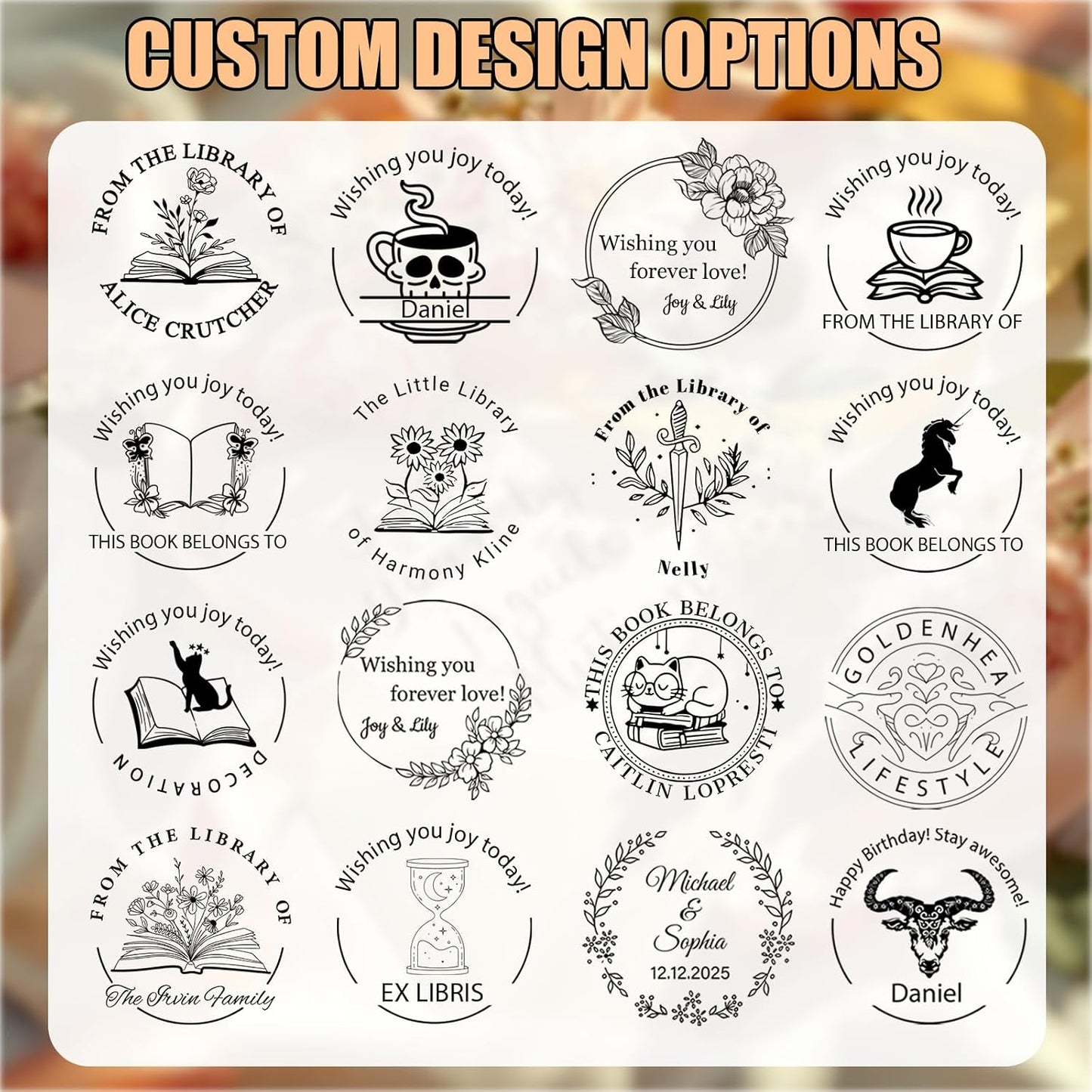 Personalized Book Embosser, Custom Embossing Machine with Metal Carving Molds for Book Lovers, Libraries, Wedding and Gifts