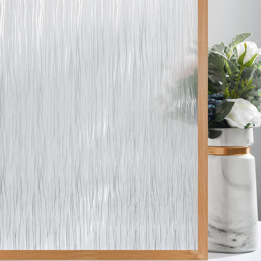 VELIMAX Frosted Window Privacy Film Non Adhesive Window Cling Removable Glass Covering Clear Water Opaque Window Film for Home Anti UV 29.5x78.7 inches