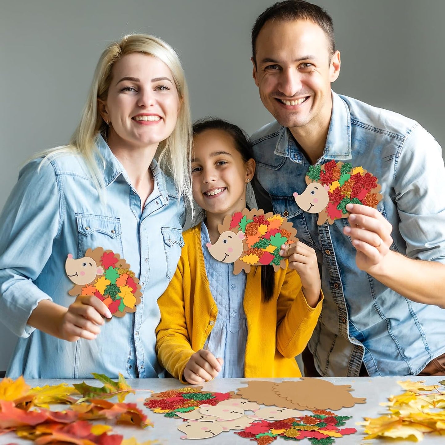 Fennoral 12 Pack Hedgehog Crafts for Kids Make You Hedgehog Foam Stickers DIY Autumn Art and Craft for Boys Girls Party Supply Art Activities Birthday Gifts Fall Thanksgiving Decoration