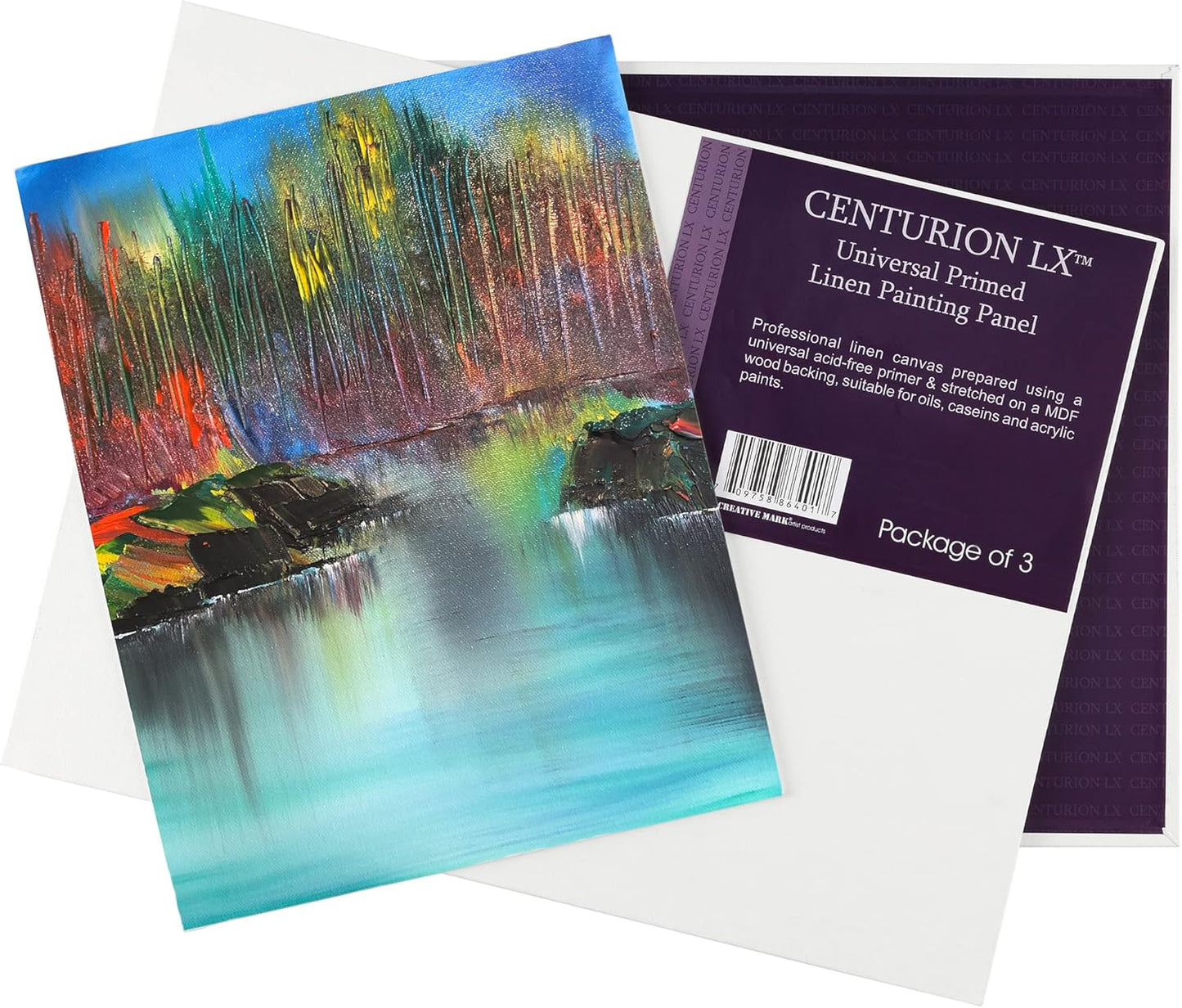 Centurion All-Media Primed Linen Panels - 18x24 3 Pack - 11oz Universal Primed Canvas Boards for Painting, Mounted on MDF Wood, Non-Warping, Ideal for Artists, Professionals, and Painters