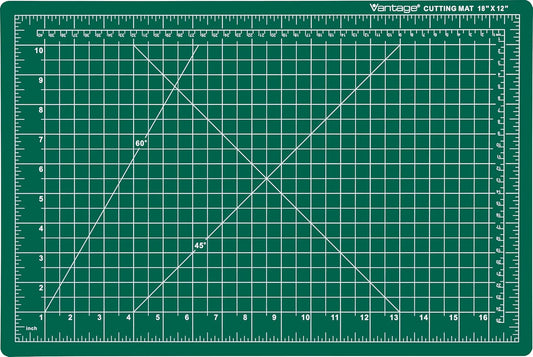 Dahle Vantage 10471 Premium Self-Healing Cutting Mat, 12"x18", 1/2" Grid, 5 Layers for Max Healing, Perfect for Crafts & Sewing, Green