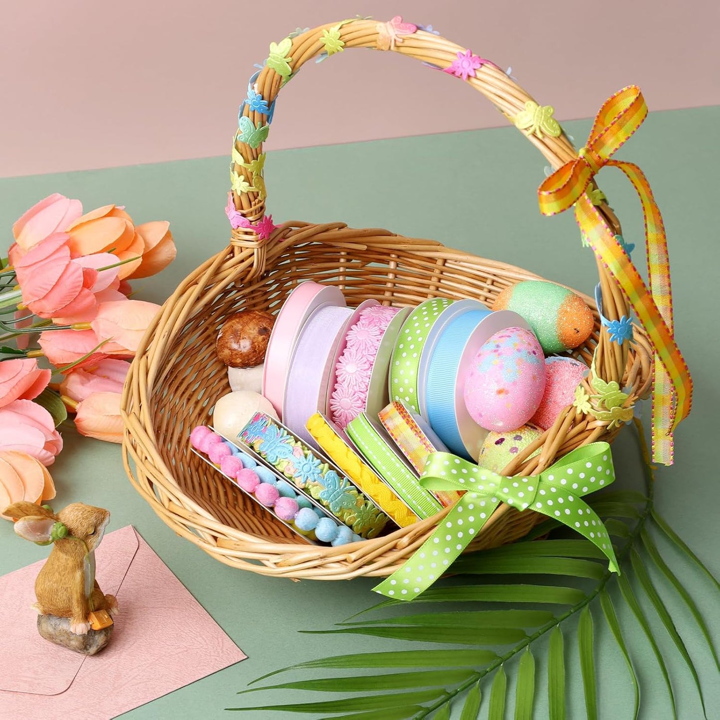 LaRibbons Pastel Ribbons for Crafts 10 Rolls Assorted Ribbon for Gift Wrapping, Hair Bows, DIY Crafts, Home Decor 46 Yards