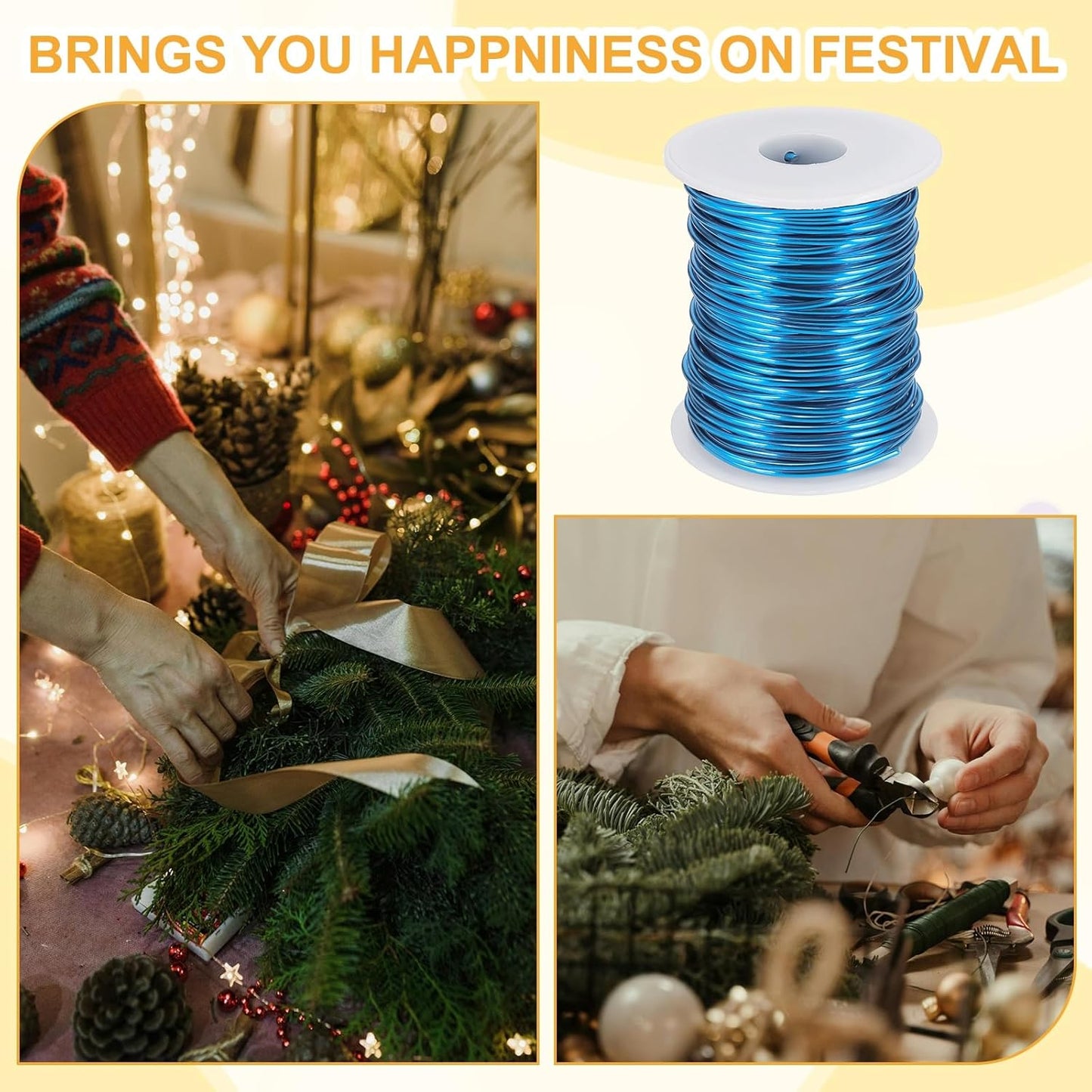 uxcell 12 Gauge / 2mm Anodized Aluminum Wire for Jewelry Craft Making, 102 Feet Bendable Flexible Wire for DIY Home Decor Gardening Sculpture, Blue