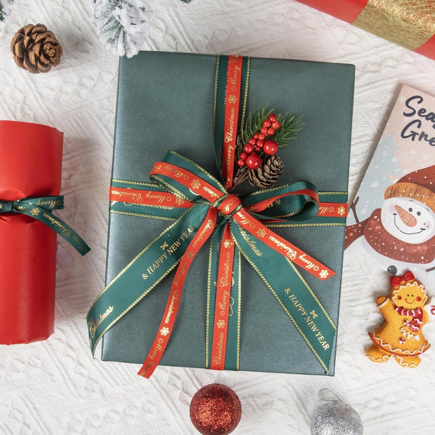 NESCCI Dark Green Matte Wrapping Paper,Solid Color Pearly-Lustre Paper,Gift Wrapping Paper,Perfect for Wedding,Valentine's Day,Birthday, Christmas,Baby Shower,DIY Bouquet (17 Inches X 32.8 Feet)