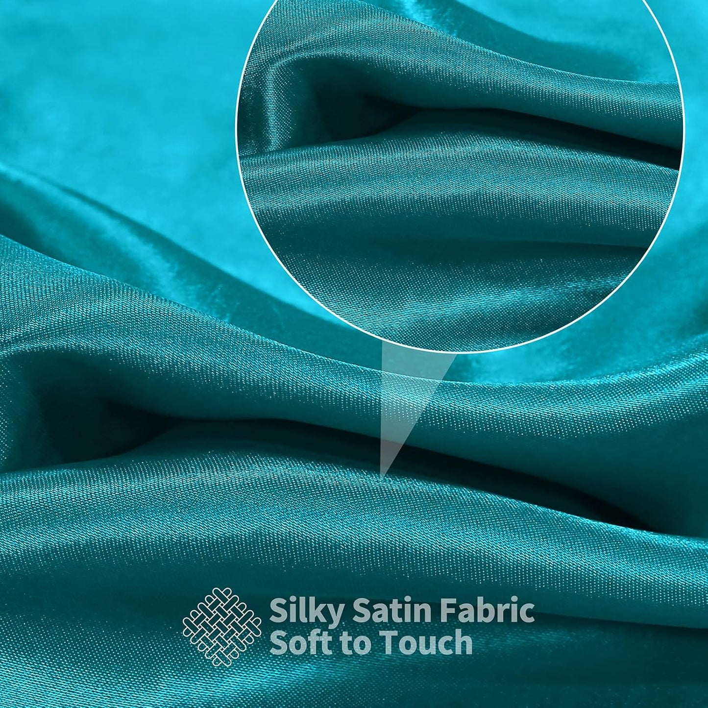 RUDONG M Teal Satin Fabric by The Yard, 5 Yard x 60 Inch Wide Silky Charmeuse Satin Fabric, Soft Satin Fabric for Wedding Decorations, Bridal Dress, Sewing, Accessories, DIY Crafts