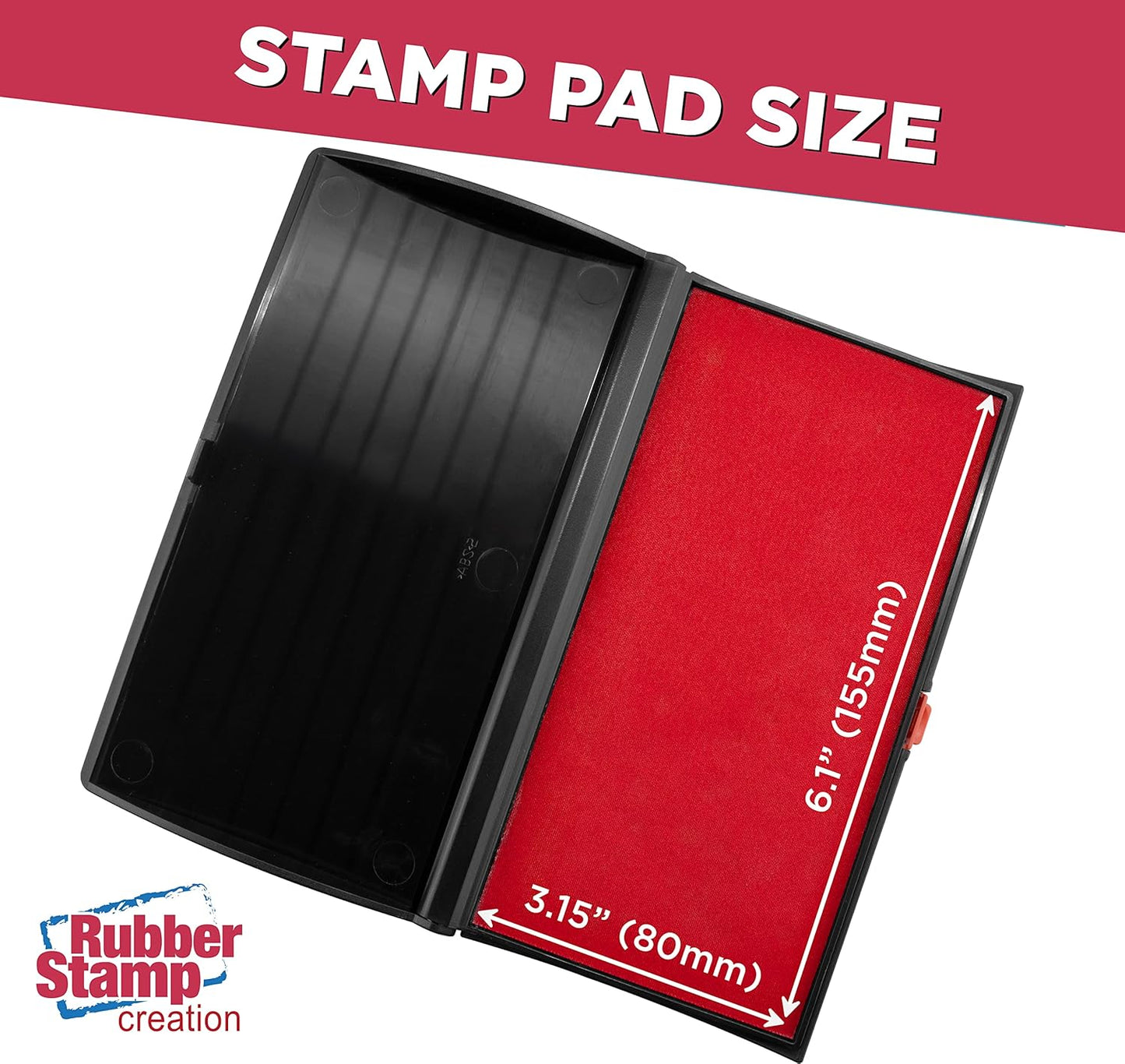 Large Premium Red Ink Stamp Pad - 3" by 6" - Quality Felt Pad