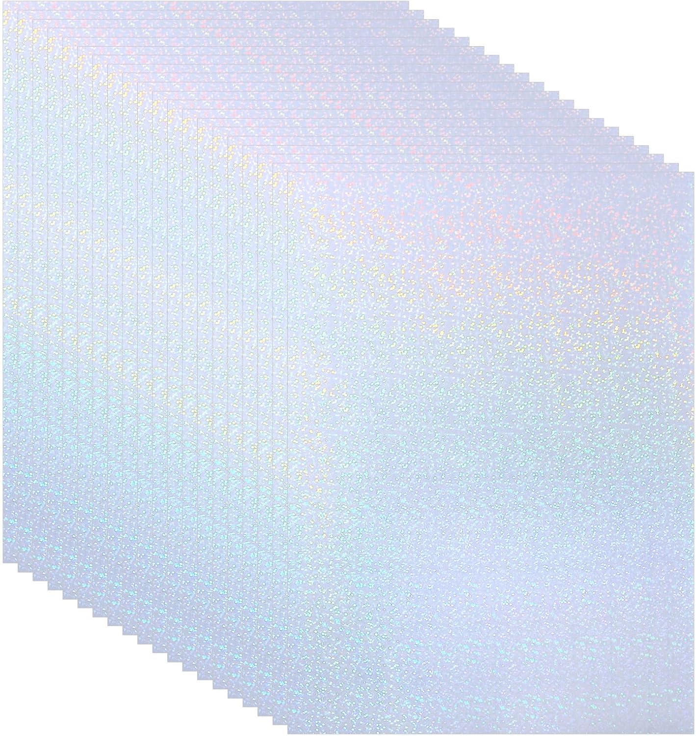 PATIKIL 11.7x8.3" Holographic Sticker Paper, 20Sheets A4 Polypropylene Self-Adhesive Transparent Waterproof Laminate Overlay Film for Photo Cards Scrapbook Decorations, Little Circle