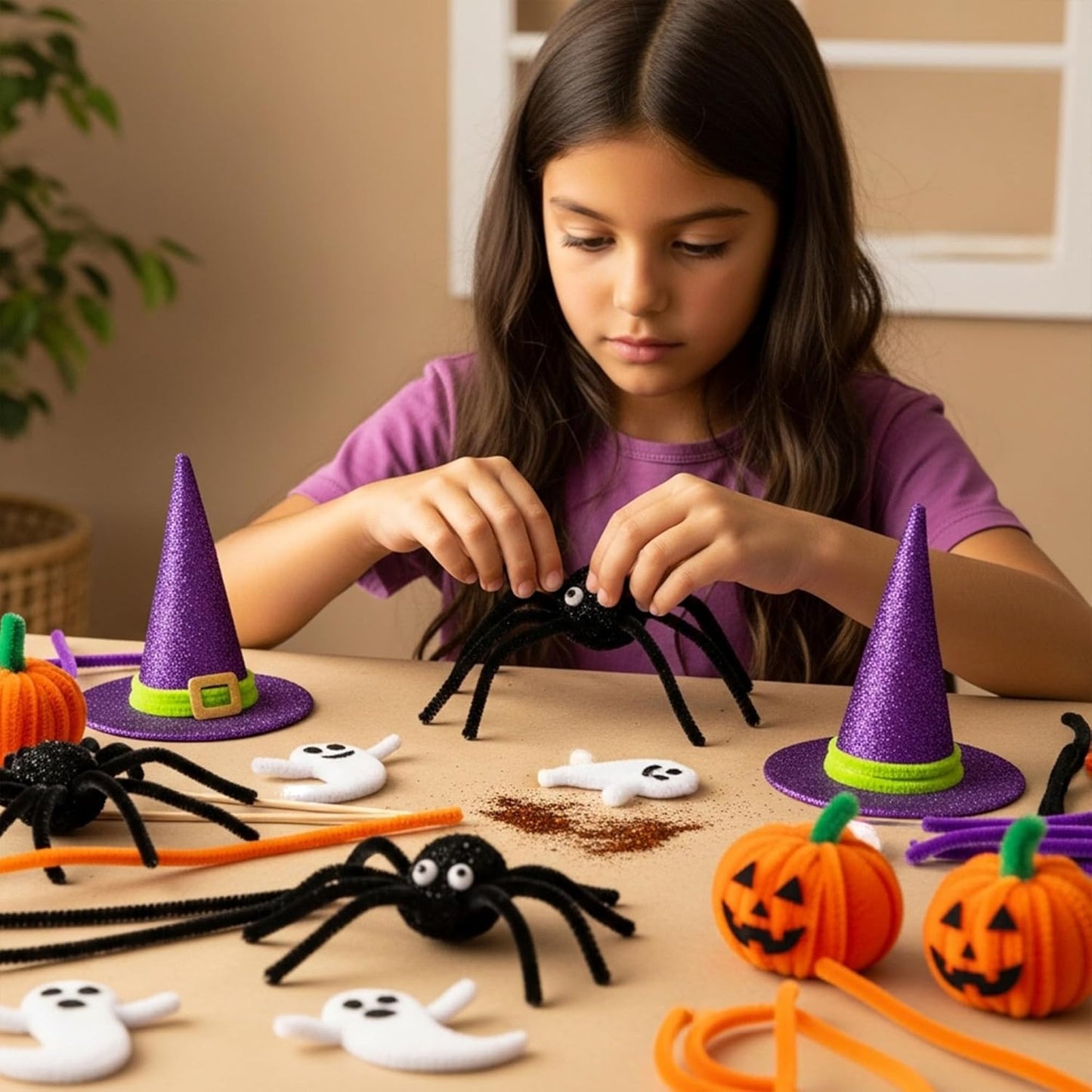 Caydo 500 Pieces Halloween Pipe Cleaners with 100pcs Eyes, Chenille Stems, Pipe Cleaner Crafts for DIY Art and Craft Projects Creative Gift Party Decorations