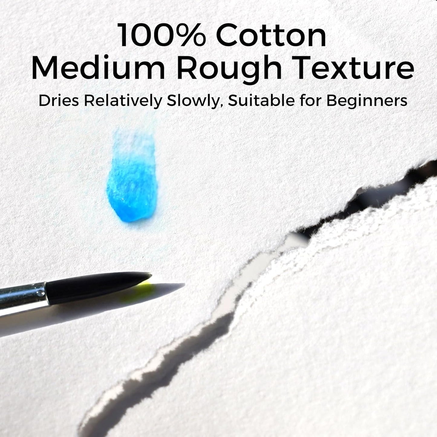 Funto Watercolor Pads, 2 Packs, 100% Cotton, 20 Sheets Each, 7x5, 140lb/300gsm, Glue Bound, Easy Tear Heavyweight Art Paper for Painting