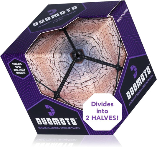 Duomoto Magnetic Transforming Cube - Shape Shifting Double Creativity Puzzle w/ 96 Rare Earth Magnets - Transforms Into Over 100 Shapes - by Fun in Motion Toys - Creators of Shashibo & Cubendi