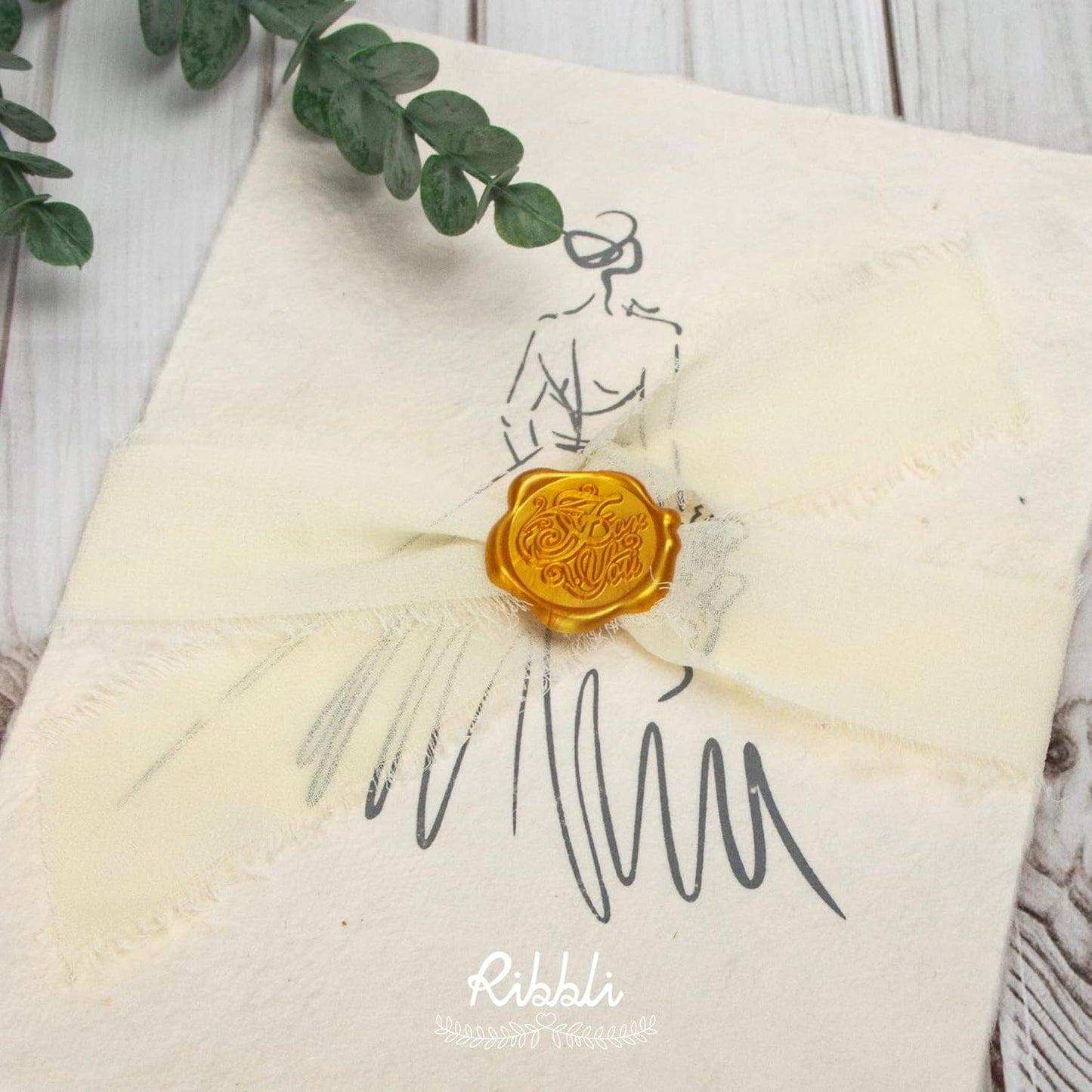 Ribbli Chiffon Ribbon - 1.5 inch x 30 Yard Handmade Silk, White/Ivory/Nude Fringe Chiffon for Wedding Invitations, Gift Wrapping, Bridal Bouquets, Flower Arrangement Decoration