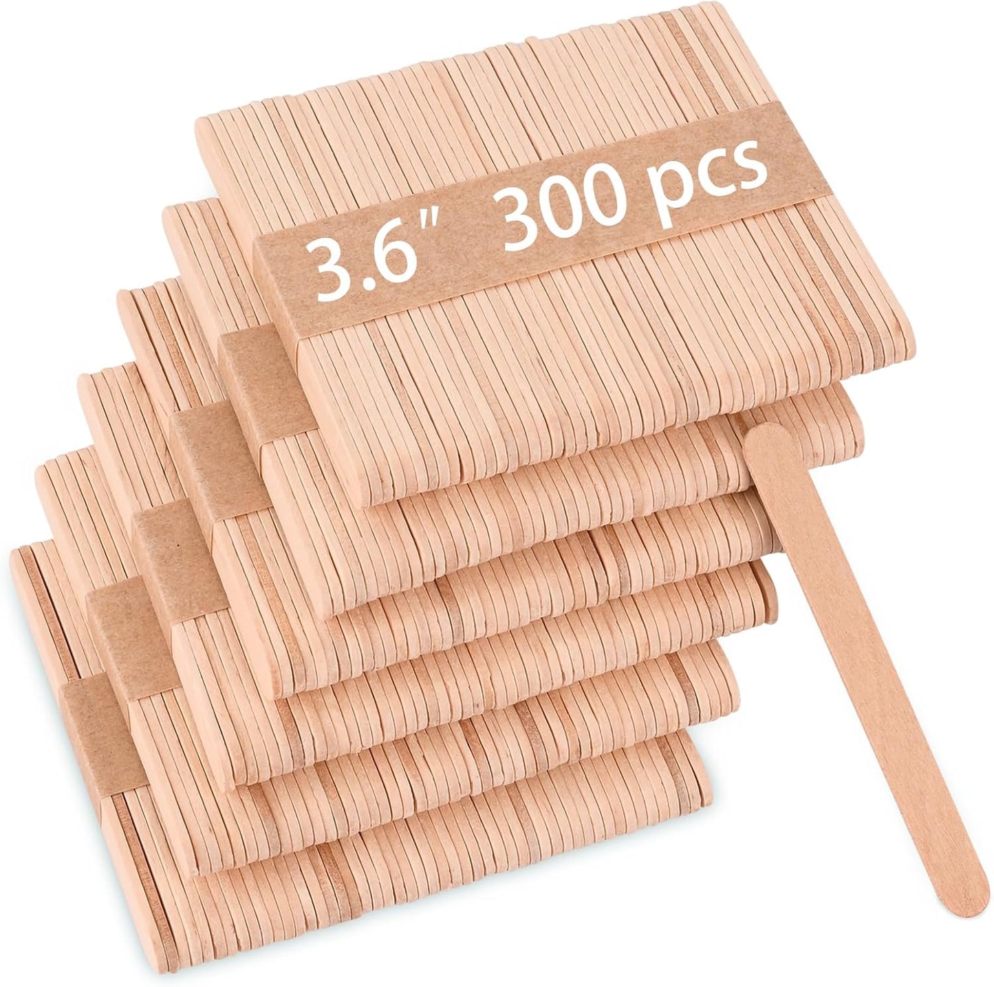 Sakolla 300 Pcs Popsicle Wooden Sticks, 3.65″ Length Natural Wood Mini Ice Cream Sticks for Ice Pop, Cakesicle, Cake Pop, DIY Crafts