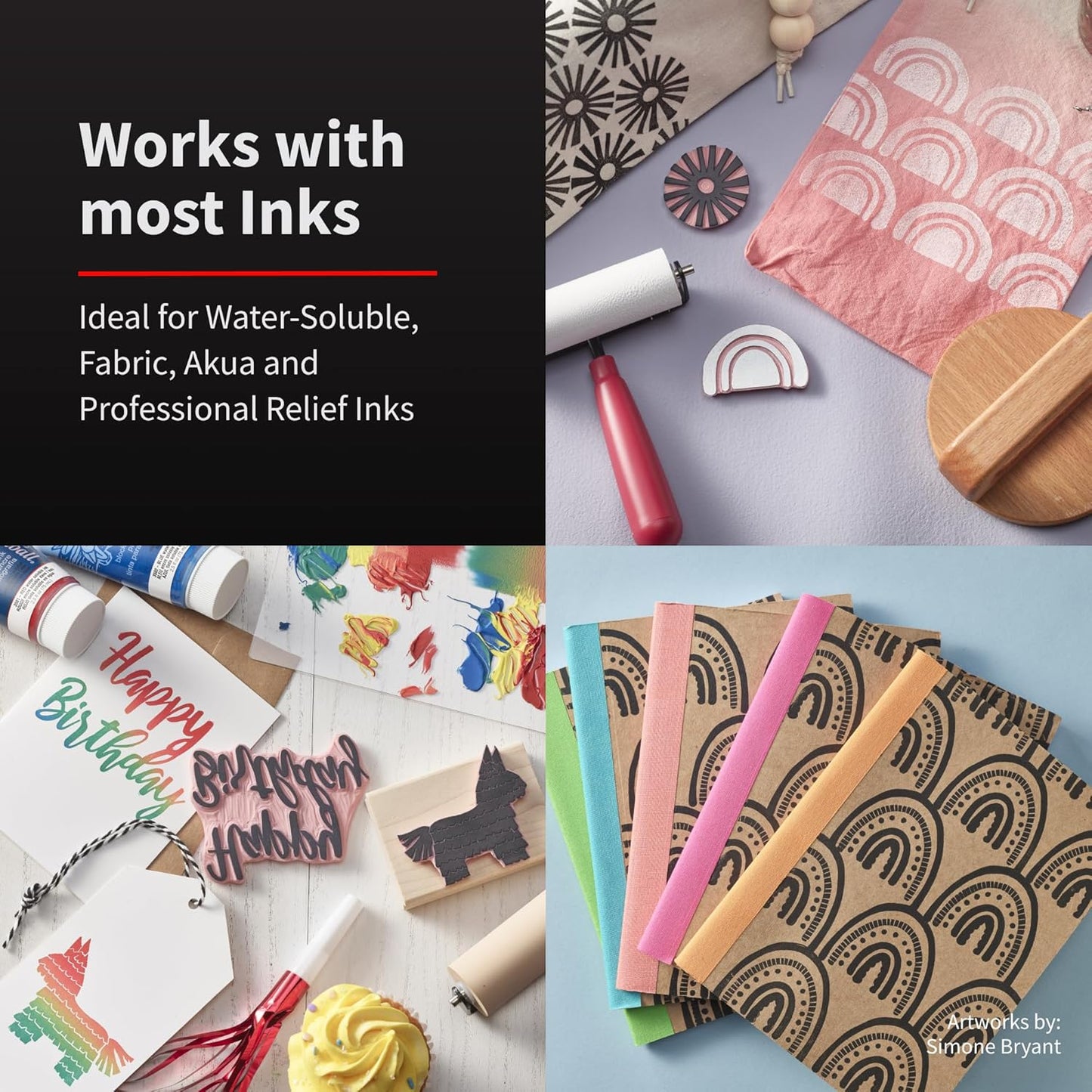 Speedball Soft Rubber Brayer, 1.5-Inch - Roller For Printmaking, Gel & Block Printing and Crafting - Made in USA