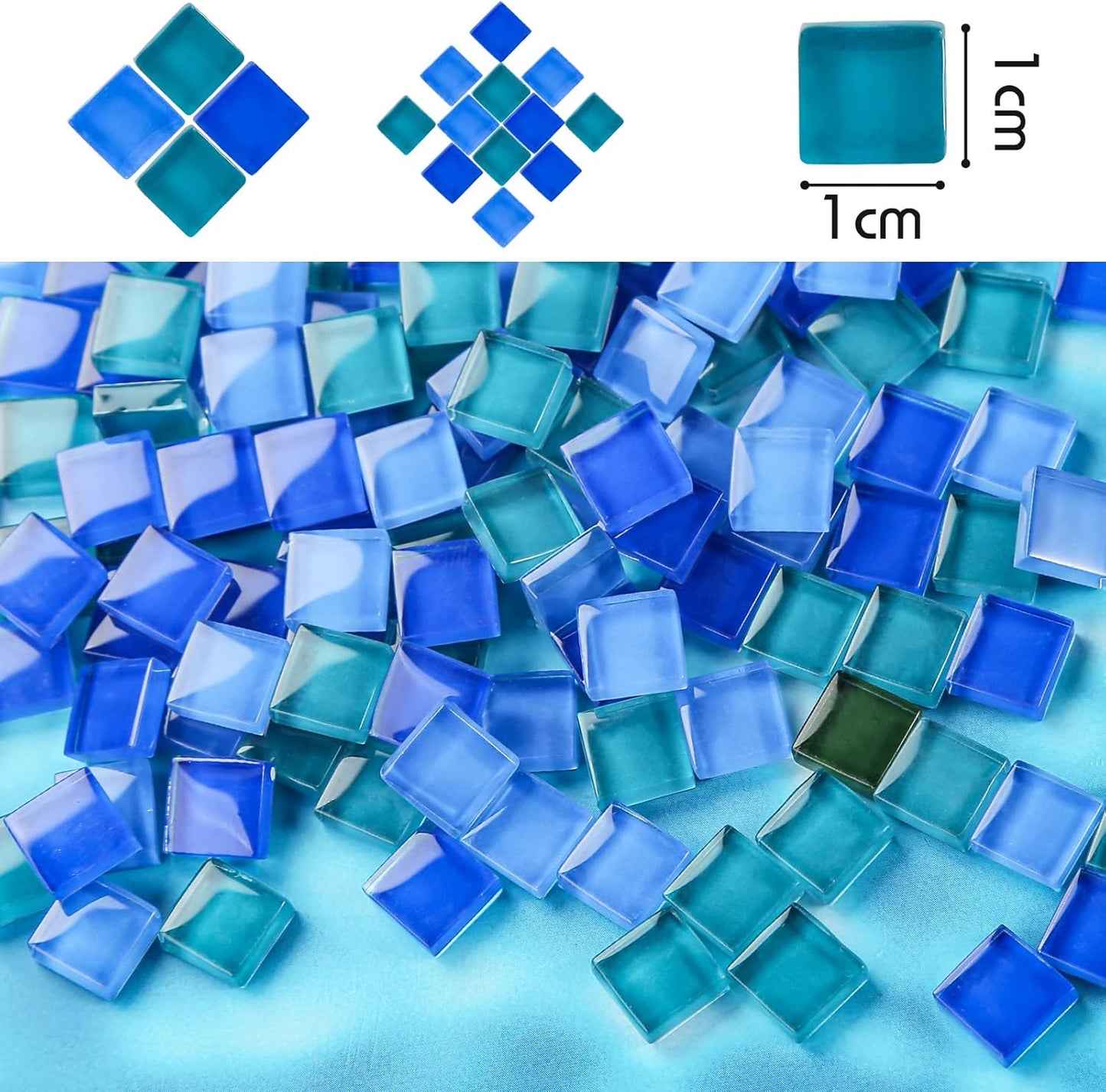 BigOtters Glass Mosaic Tiles 0.3LB, 4 Shapes Stained Glass Pieces for DIY Crafts, Home Decor, Art Projects, Window & Mirror Decorations