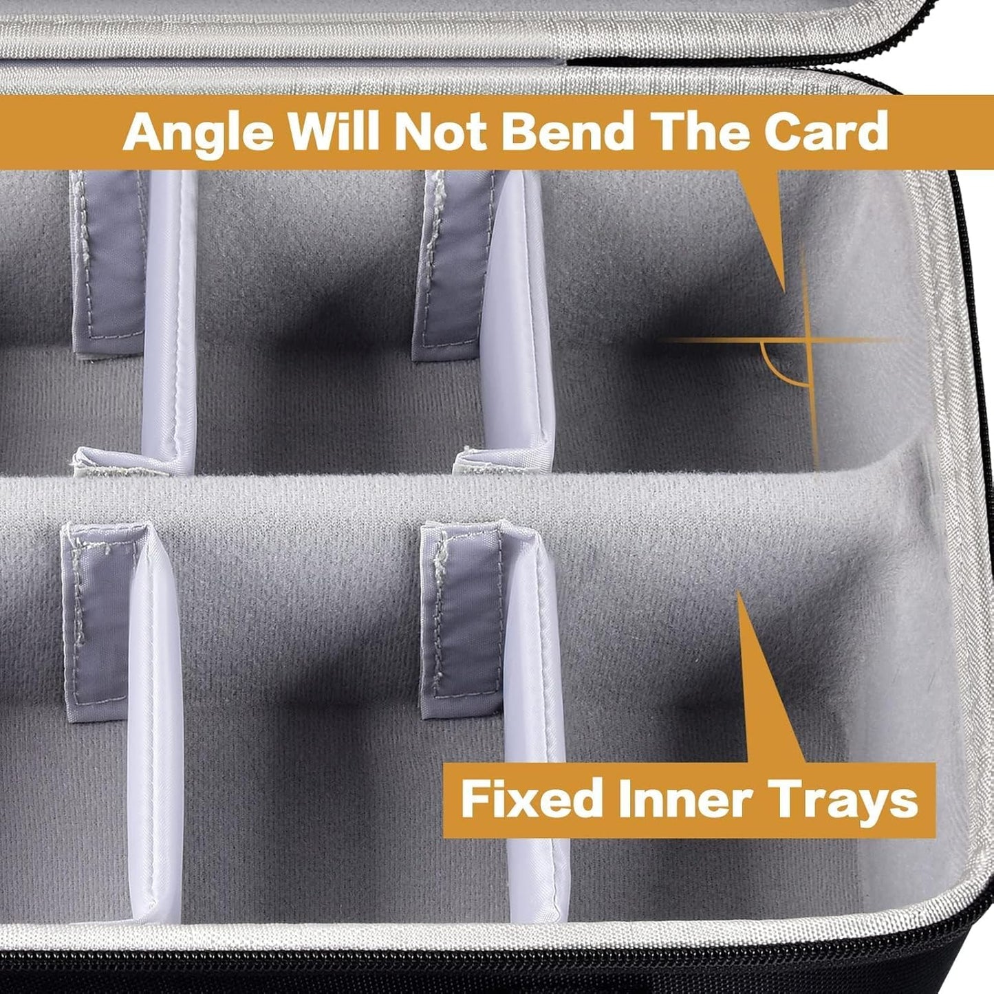 ALLPRIMO Trading Card Case Storage Box for 2700+ Cards. Deck Boxes Travel Organizer Holder Compatible with TCG/for Topps Baseball Sports/for C.A.H/for UNO/for MTG/for Yu-Gi-Oh Games -Grey Inner