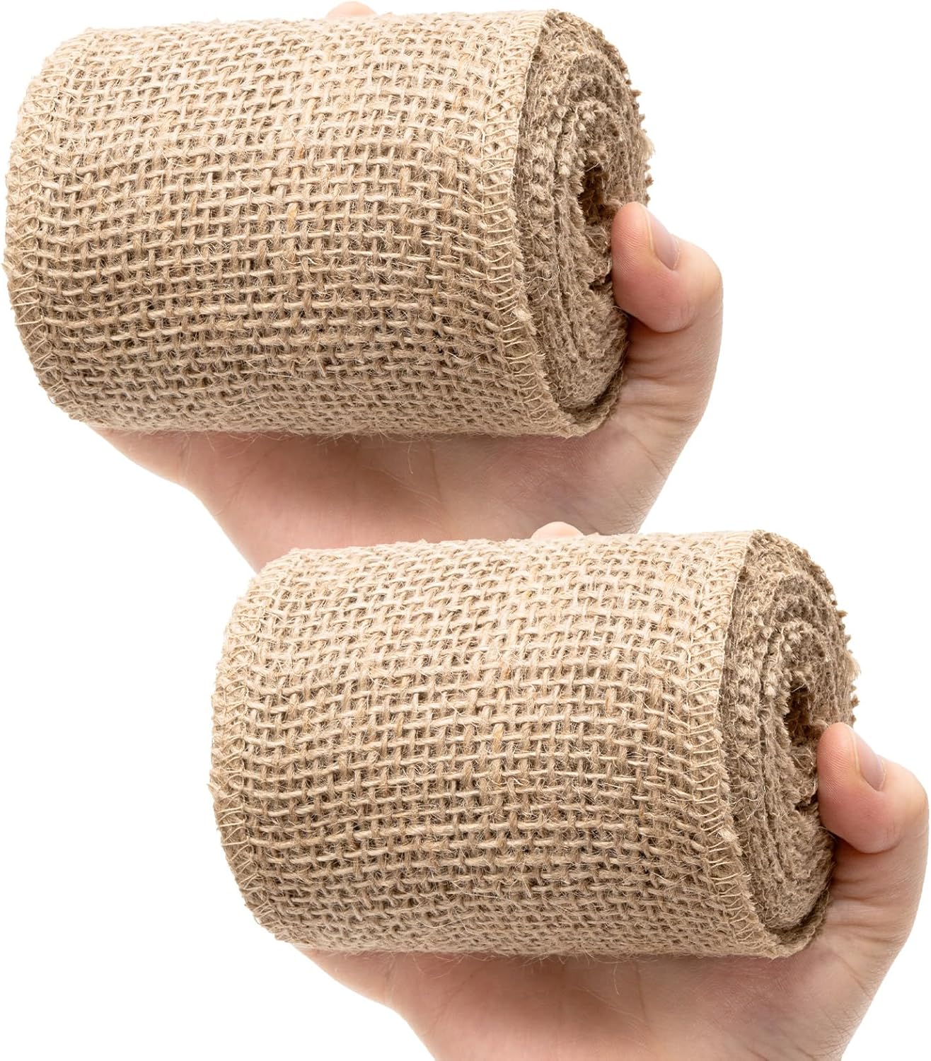 4 Inch Natural Burlap Fabric Roll 10 Yards, Jute Ribbon for DIY Gift Wrapping, Craft Projects, Wedding, Christmas, Home Decoration (10 cm, 4 in)