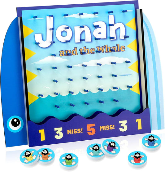 8 Pcs Jonah and The Whale Halloween Disk Drop Game Wood Tabletop Religious Disc Drop Game Halloween Party Favors for Family Table Activities Birthday Party Supplies 13 x 10.2 Inches