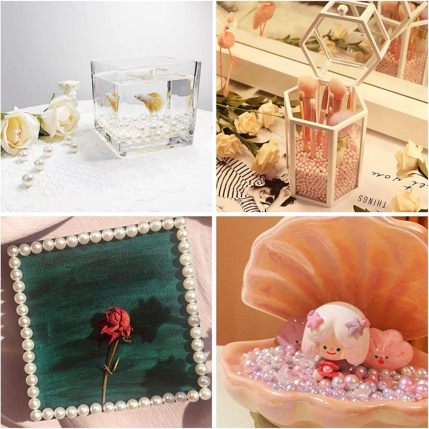 3300pcs Resin Beads Resin Bubble Beads No Hole Imitation Pearls Loose Beads Resin Round Spacer Beads for Resin Crafting and Nail Arts Jewelry Making 9 Colors