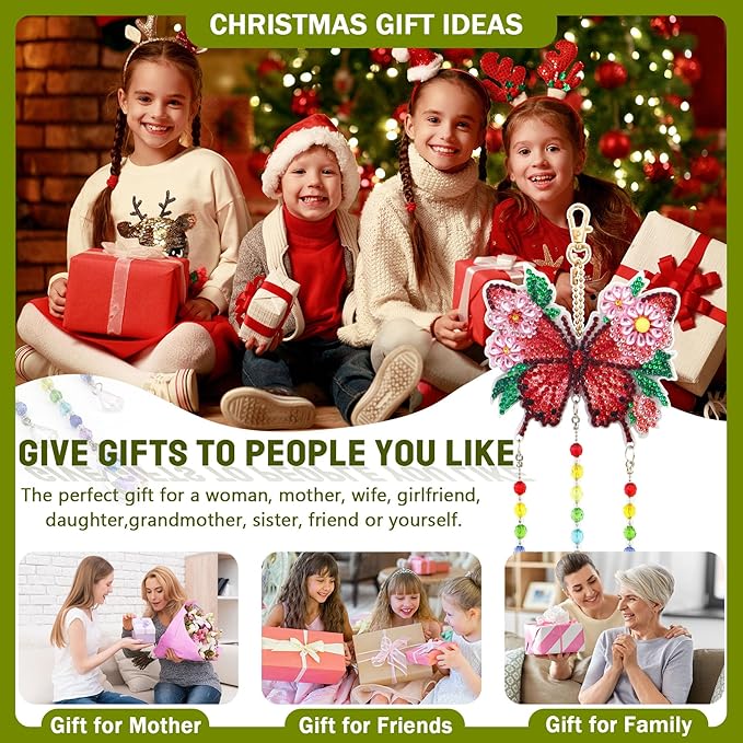 Diamond Art Kits for Teens/Adults/Beginners | Girl & Boys DIY Arts & Crafts Birthday Gifts, 3 PCS Diamond Art Suncatcher Craft Kit Crystal Window Garden Decor Set (Hummingbird Butterfly)