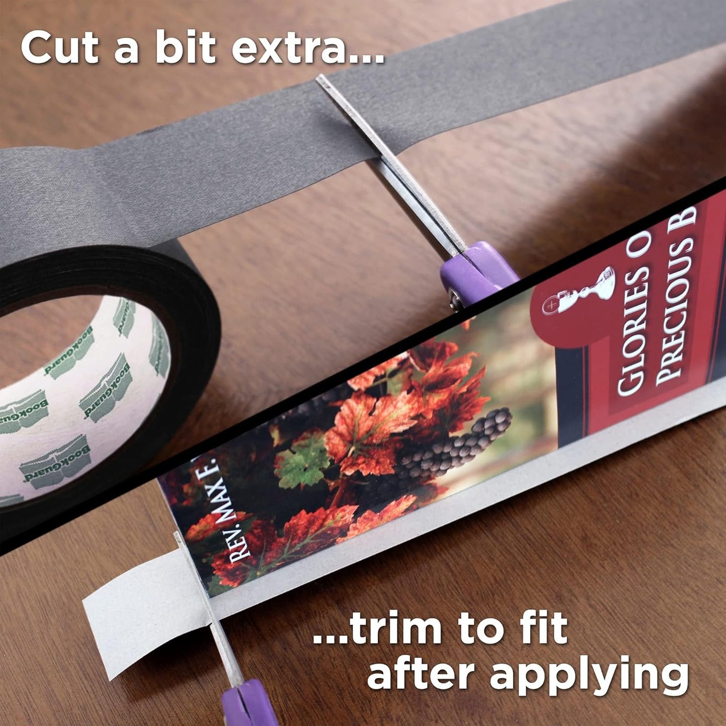 BookGuard 1-1/2 Inch Vinyl-Coated Cotton Cloth Bookbinding Repair Tape, 15 Yard Roll, Gray