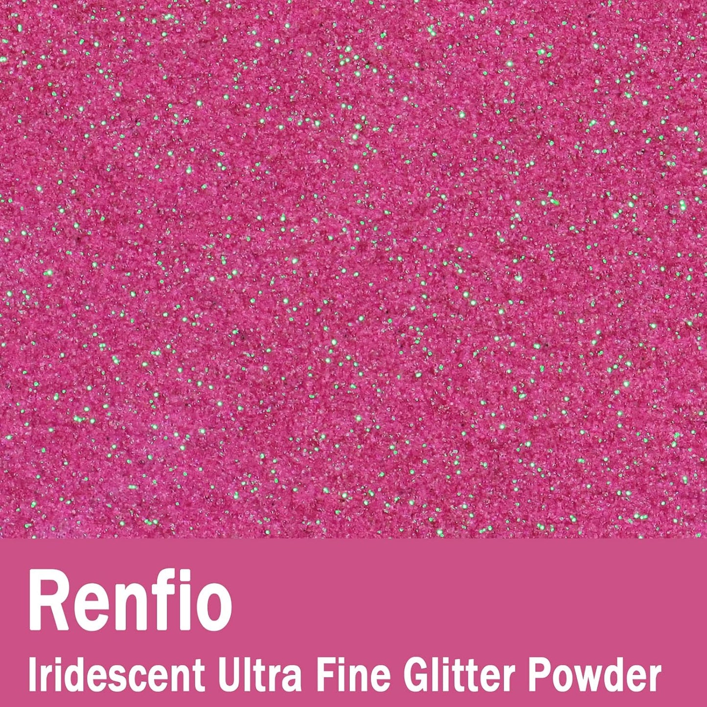 Renfio Iridescent Ultra Fine Glitter Powder Resin Supplies Glitters 1.94 Oz (55g) PET Flake Crafts Sequins 1/128" 0.008" 0.2mm Epoxy Chips Flakes for Tumblers Slime Painting - Rose Pink