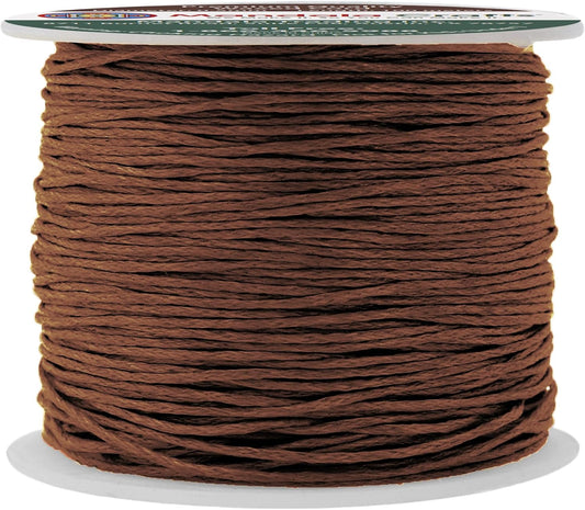 Mandala Crafts 0.5mm 109 Yards Brown Cotton Waxed Cord for Jewelry Making Bracelet Cord Waxed String - Beading String Thread Jewelry Cords for Necklaces String