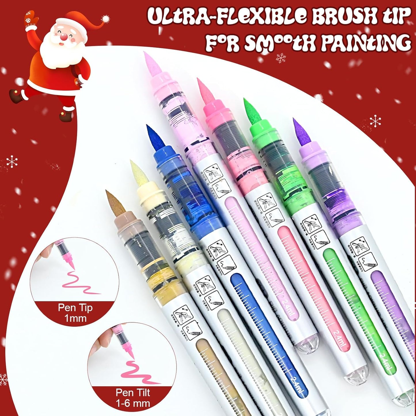 9 Color Acrylic Paint Markers, Brush Tip Acrylic Paint Pens With Visual Ink Window, Fabric Paint Markers for Clothes, Textile - High Coverage on Wood, Glass, Rock - DIY Art Supplies for Kids, Adults