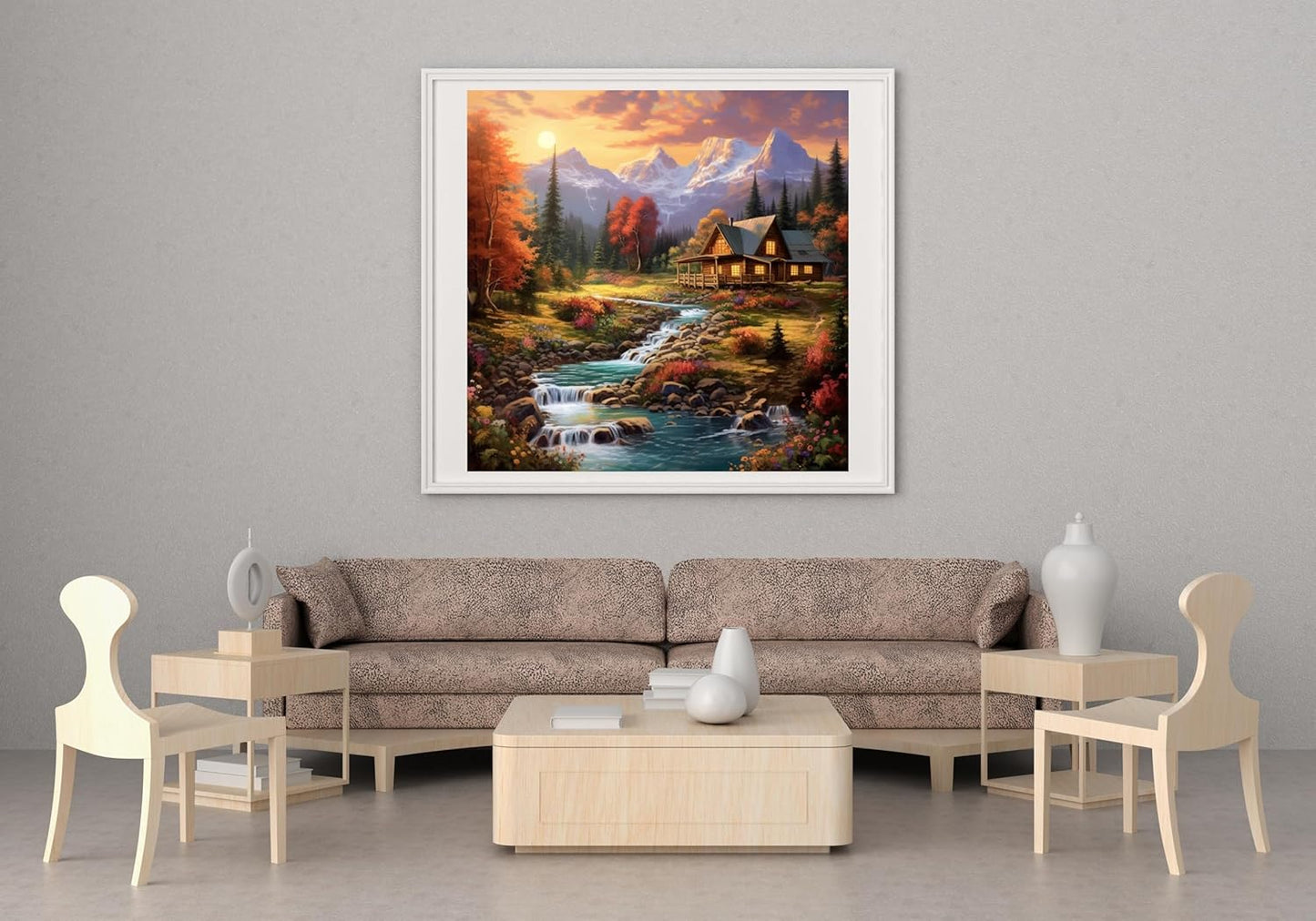 14CT Counted Cross Stitch Kits for Adults Mountain Flowers Advanced Stamped Cross Stitch Kits for Adults (Mountain 6)